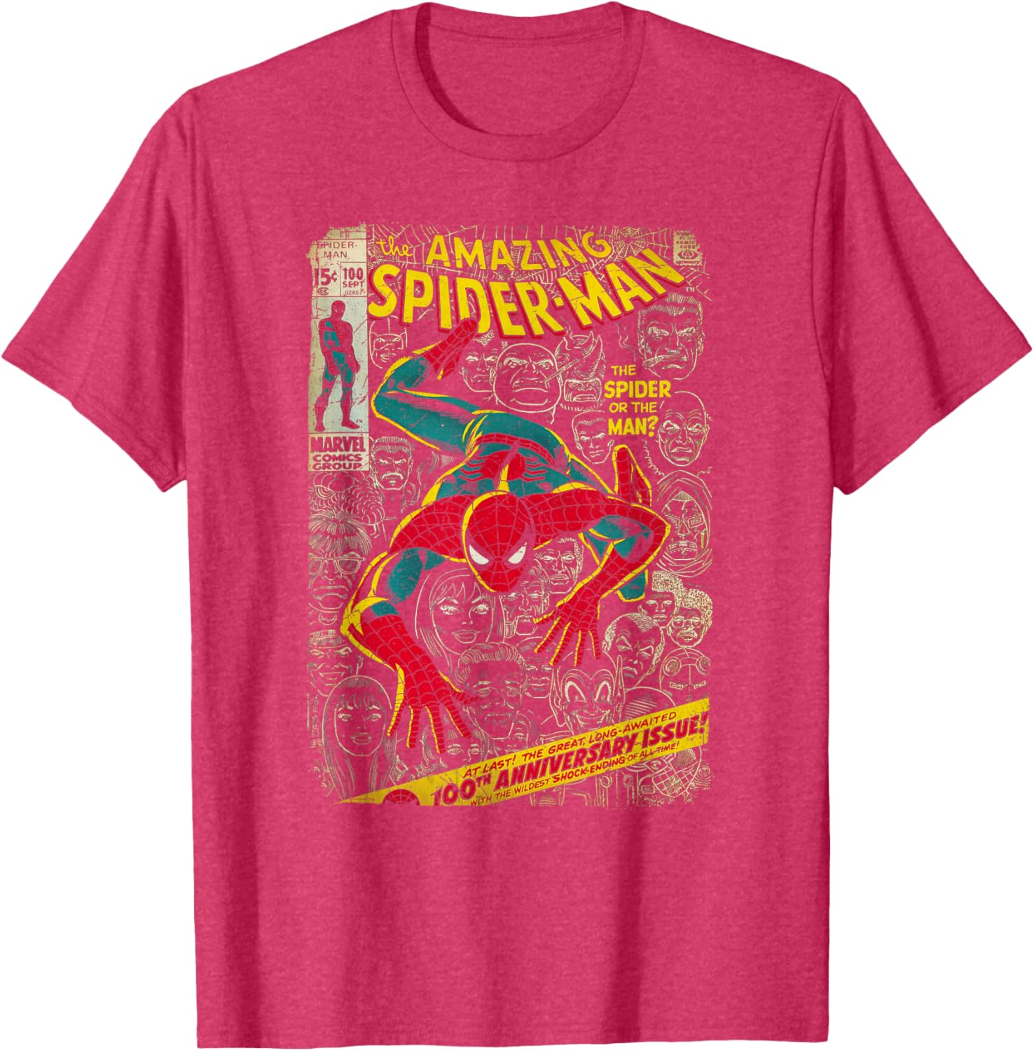 Marvel Spider-Man Comic Book Anniversary Short Sleeve T-Shirt for Fans - 4