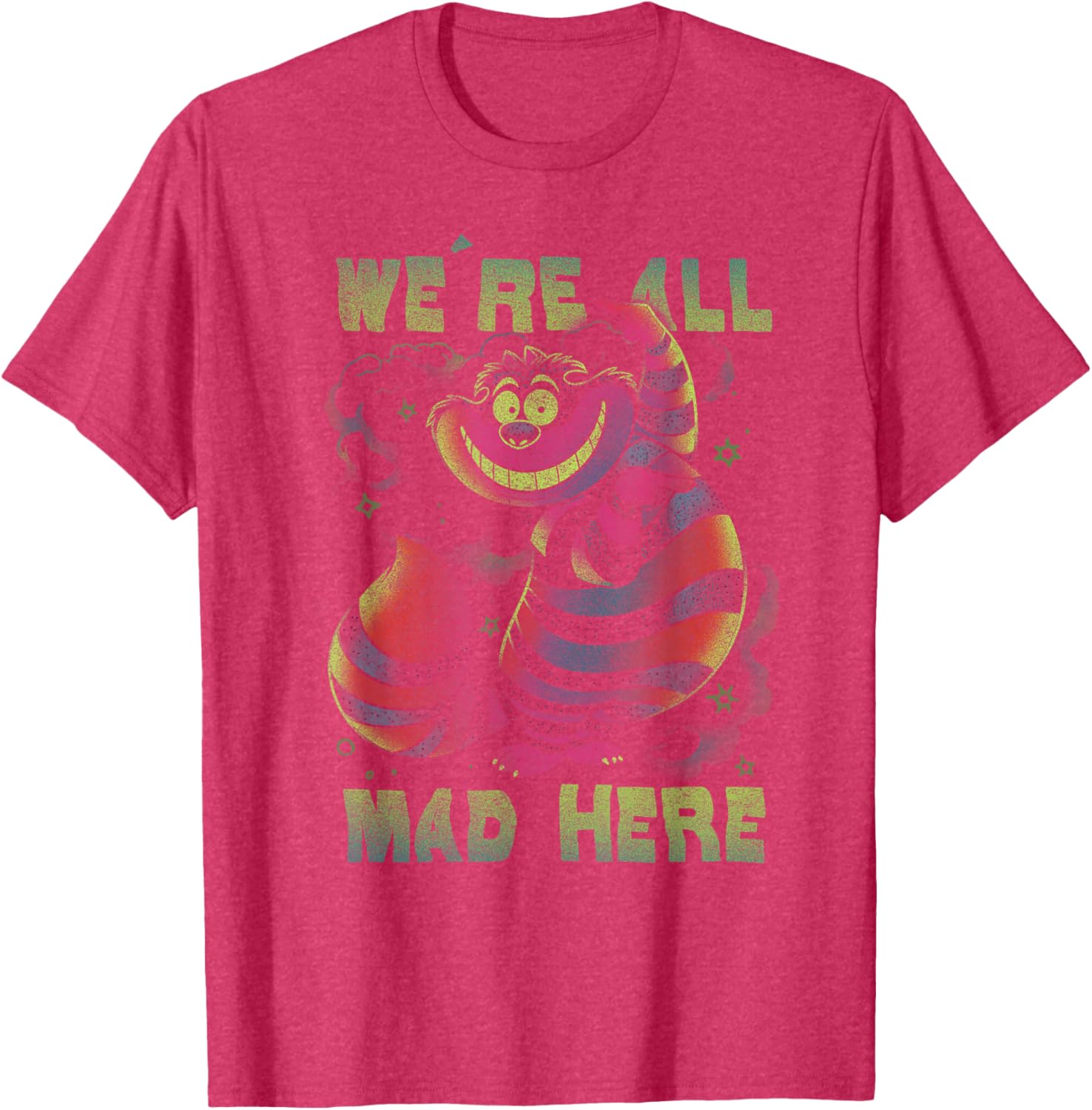 Cheshire Cat All Mad Here Neon T-Shirt for Disney Alice in Wonderland Fans - 5