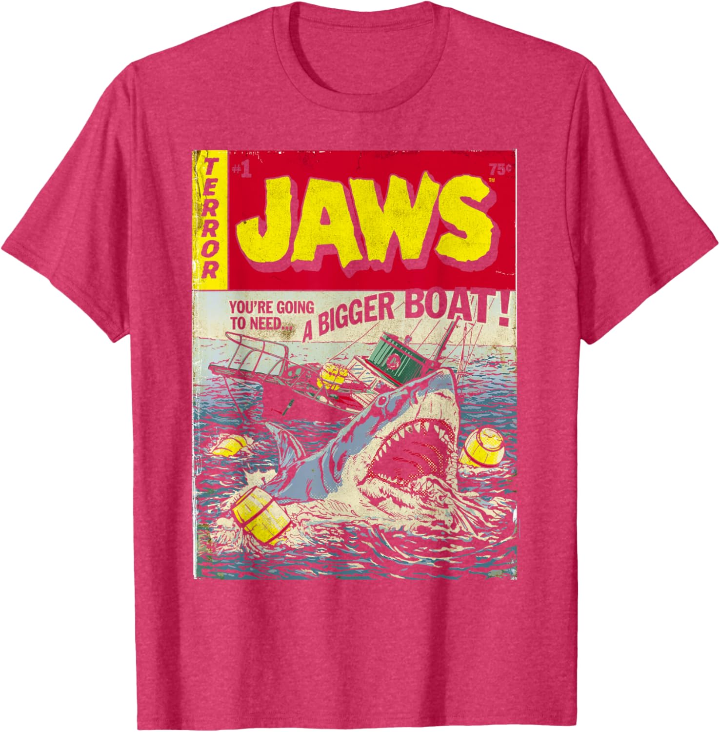 Jaws Pulp Attack Comic Cover T-Shirt for Shark Lovers and Fans - 6