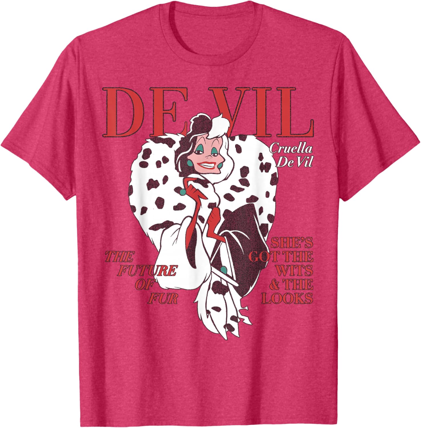 Disney Villains Cruella De Vil Magazine Cover T-Shirt for Stylish Fans - 7