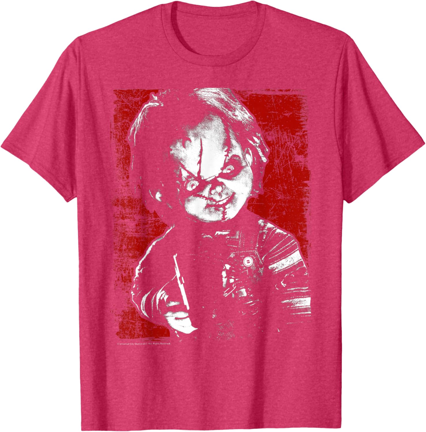 Child's Play Chucky Distressed Portrait T-Shirt for Fun Horror Fans - 6