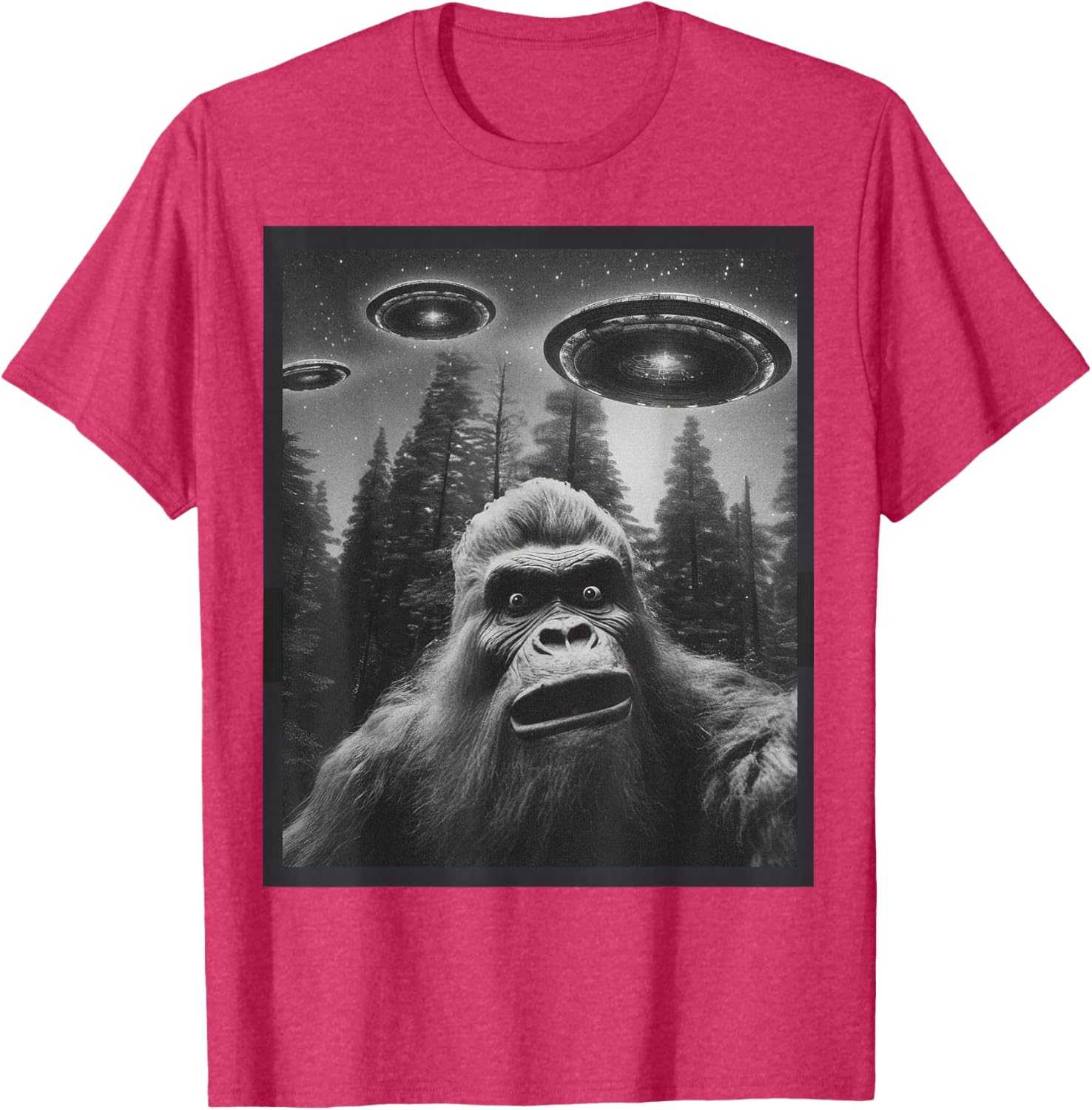 Funny Bigfoot Alien Cat Graphic Tee for Men and Women - Unique T-Shirt - 4