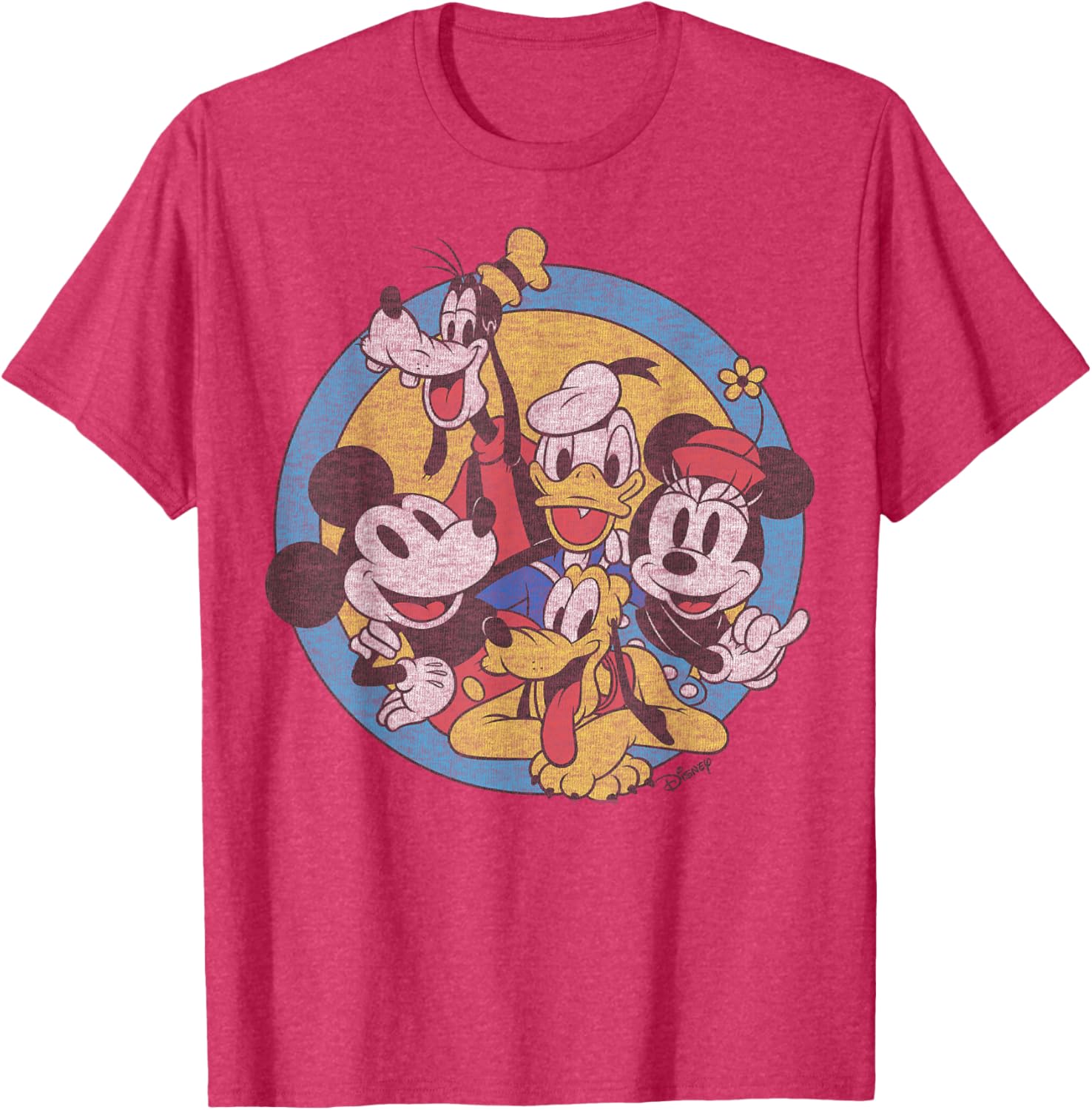 Disney Mickey And Friends Retro T-Shirt Classic Group Shot Apparel - 4