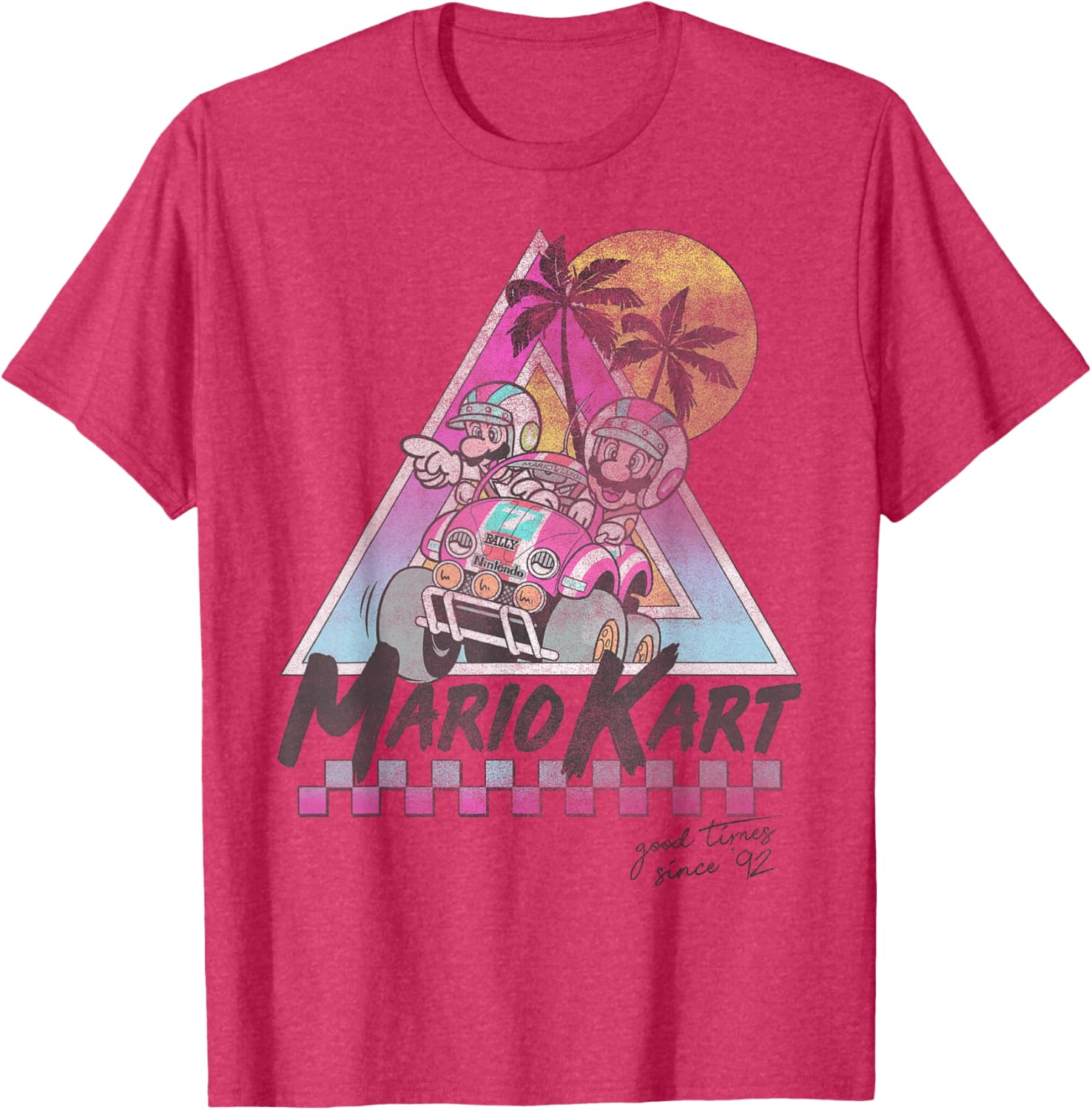 Vintage Mario Kart Mario and Luigi T-Shirt for Gamers Since 92 - 1