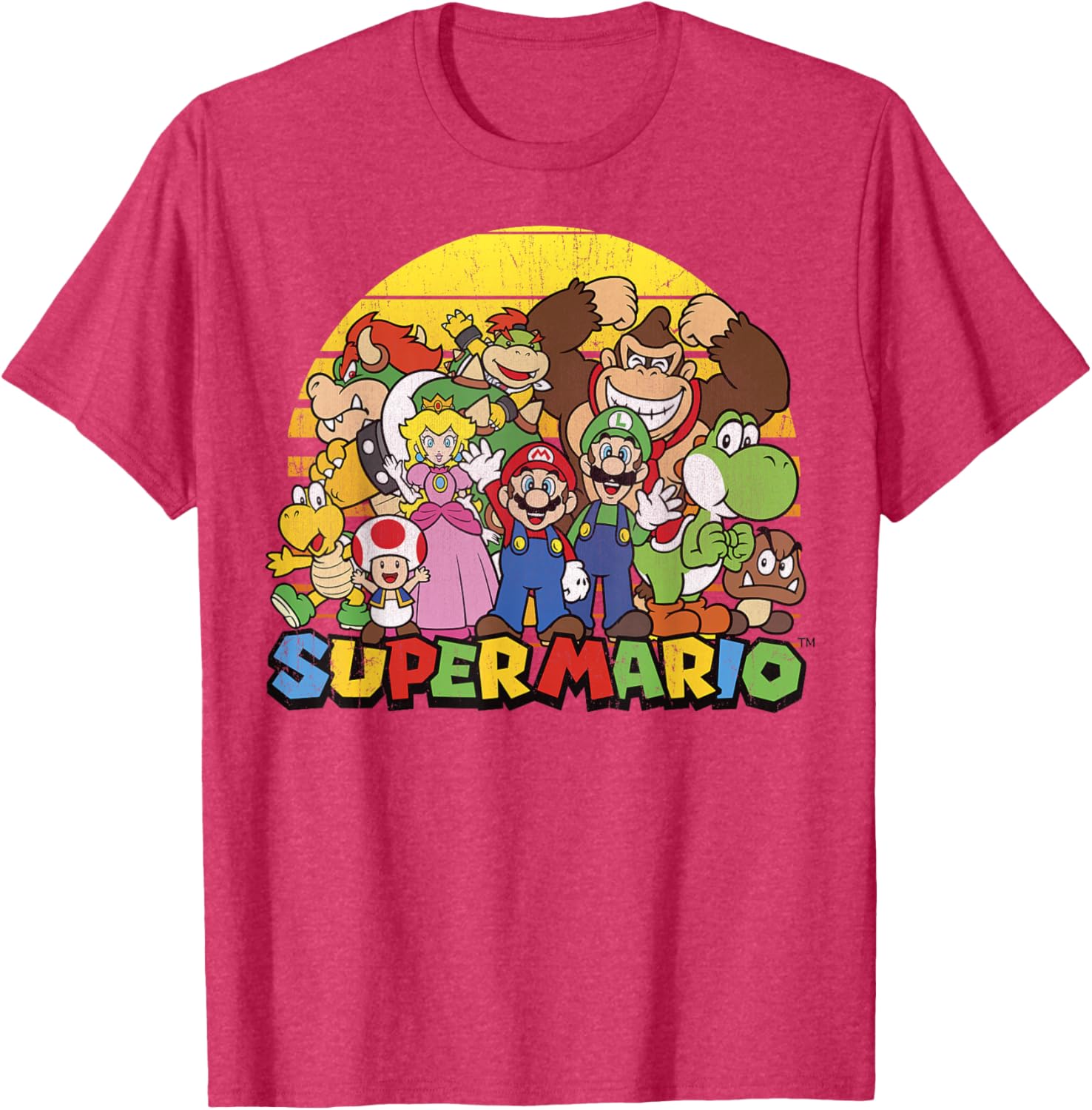 Vintage Nintendo Super Mario Group Portrait T-Shirt for Fans - 7