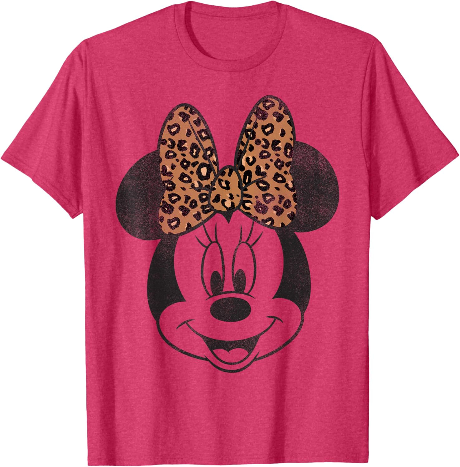 Vintage Disney Minnie Mouse Distressed Leopard Bow T-Shirt for Women - 4
