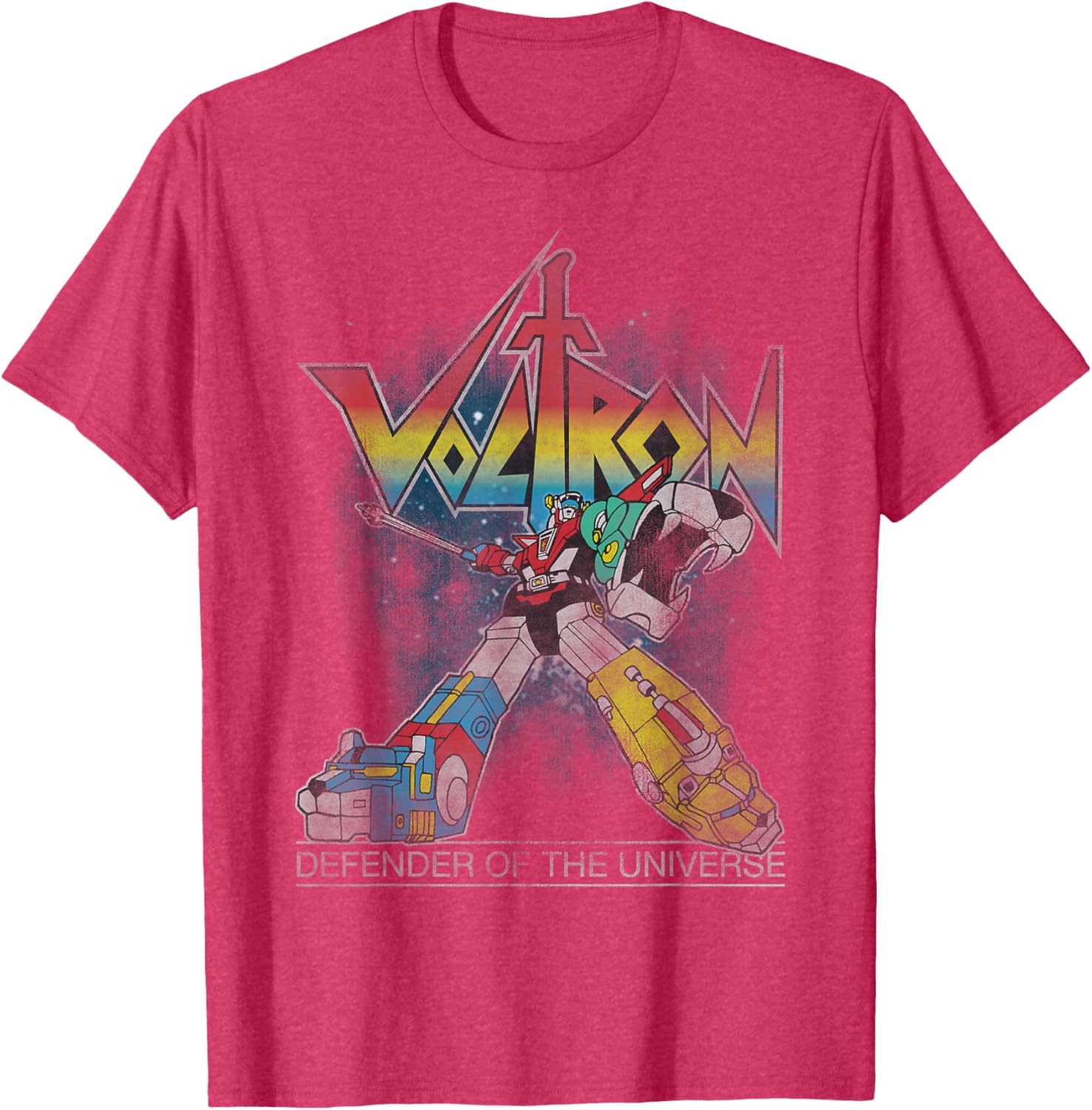 Voltron Retro Defender Rainbow Graphic T-Shirt for Fans and Collectors - 1