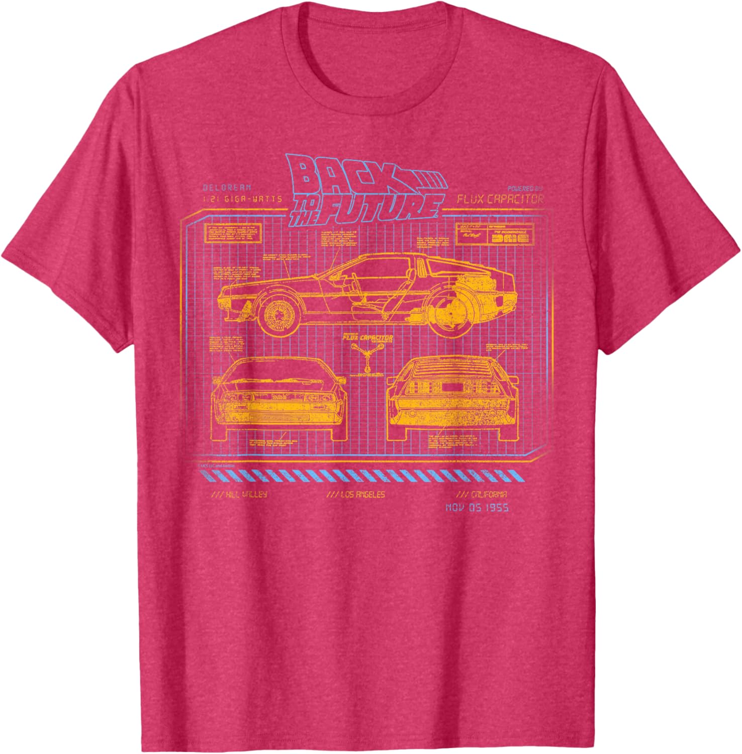 Back To The Future DeLorean Schematics T-Shirt for Fans and Collectors - 11