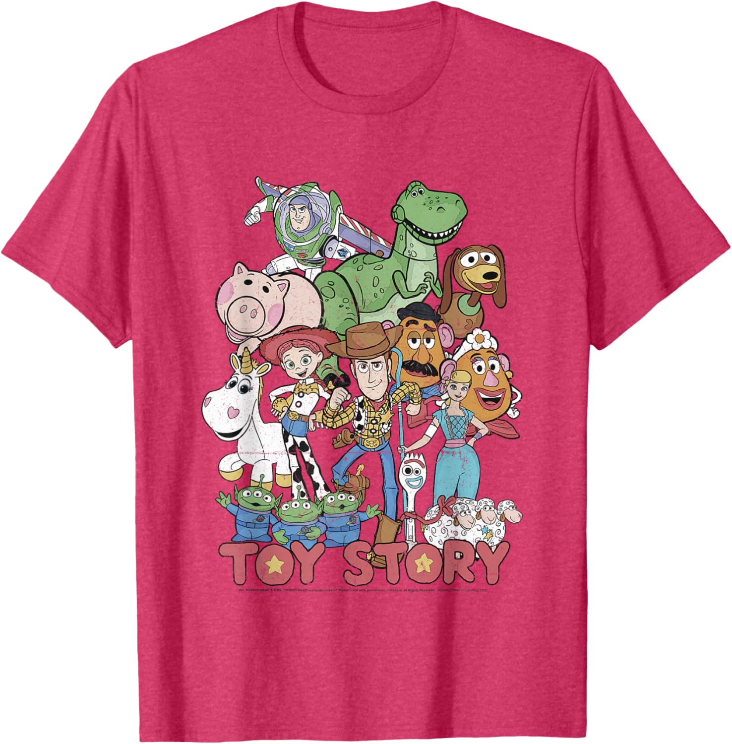 Disney Pixar Toy Story All Stars Distressed Graphic T-Shirt for Fans - 4