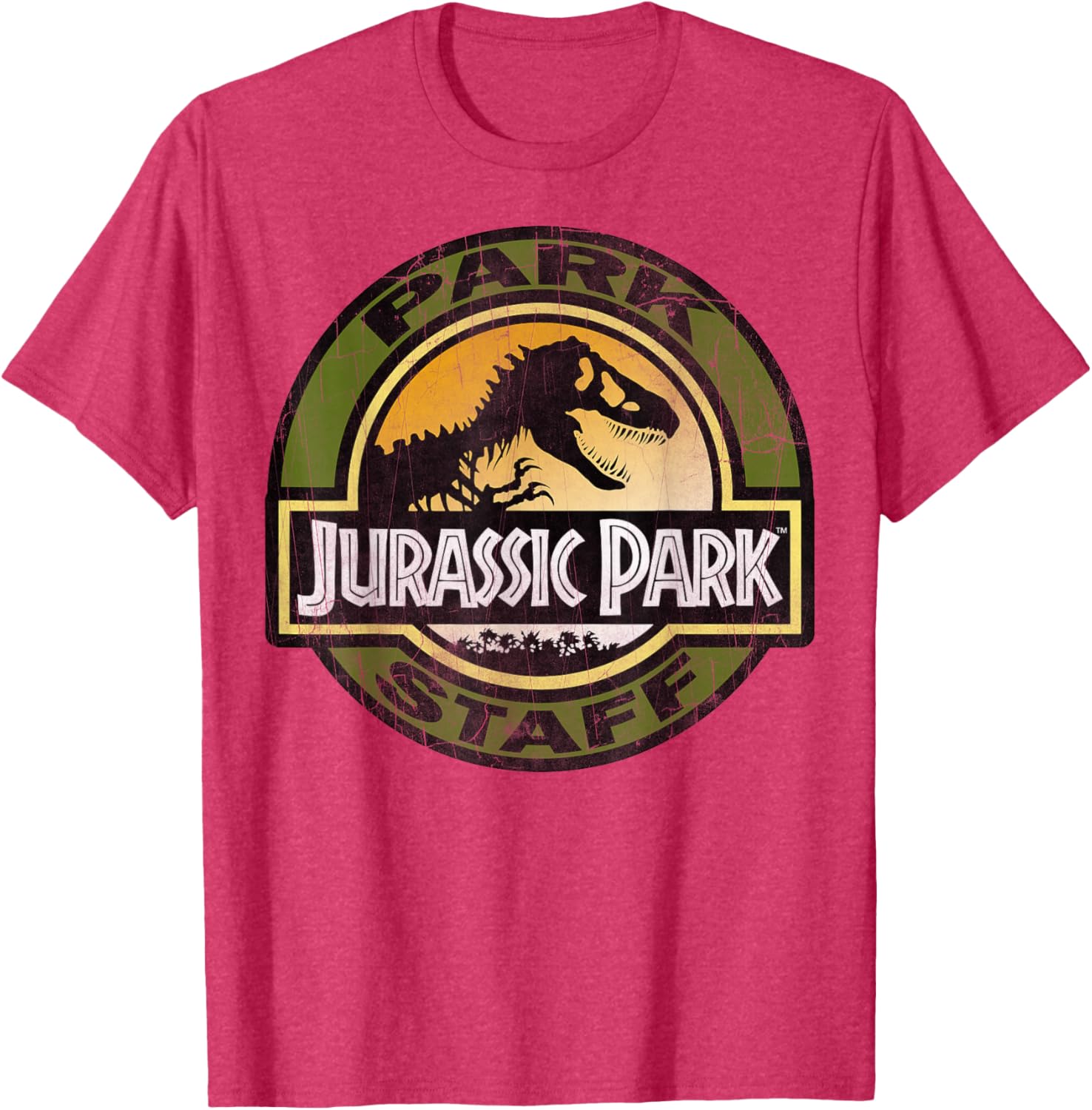 Jurassic Park Retro Distressed Logo Graphic T-Shirt for Dinosaur Fans - 7
