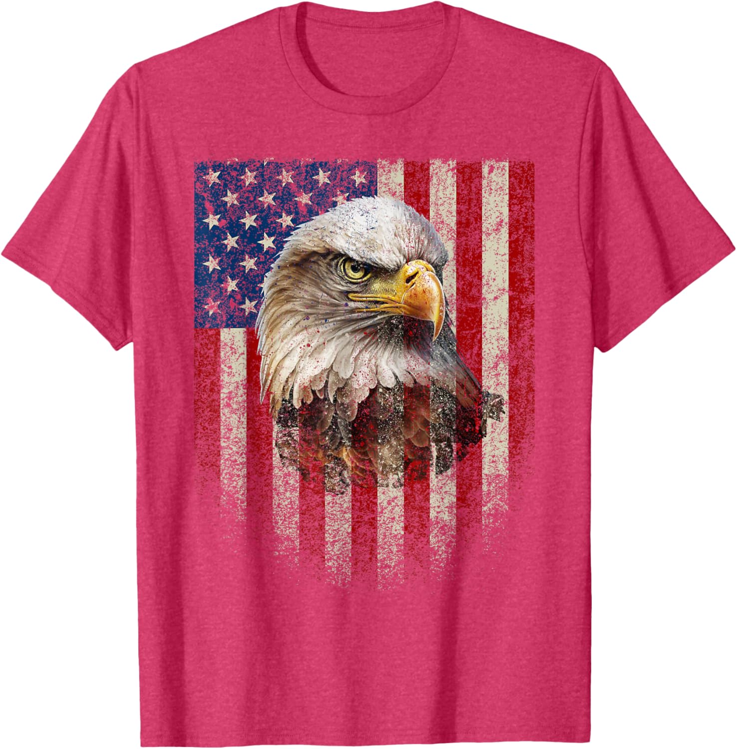 American Flag Bald Eagle T-Shirt Patriotic Red White Blue Apparel - 10