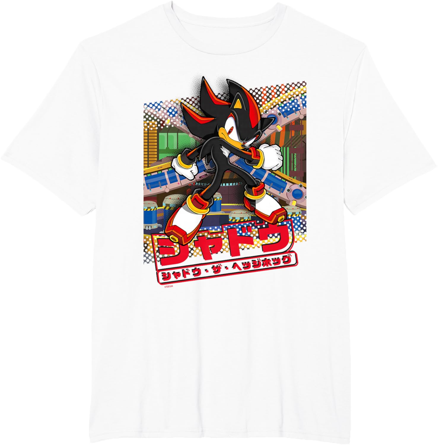Sonic the Hedgehog Shadow T-Shirt Japanese Logo Fun Graphic Tee - 35