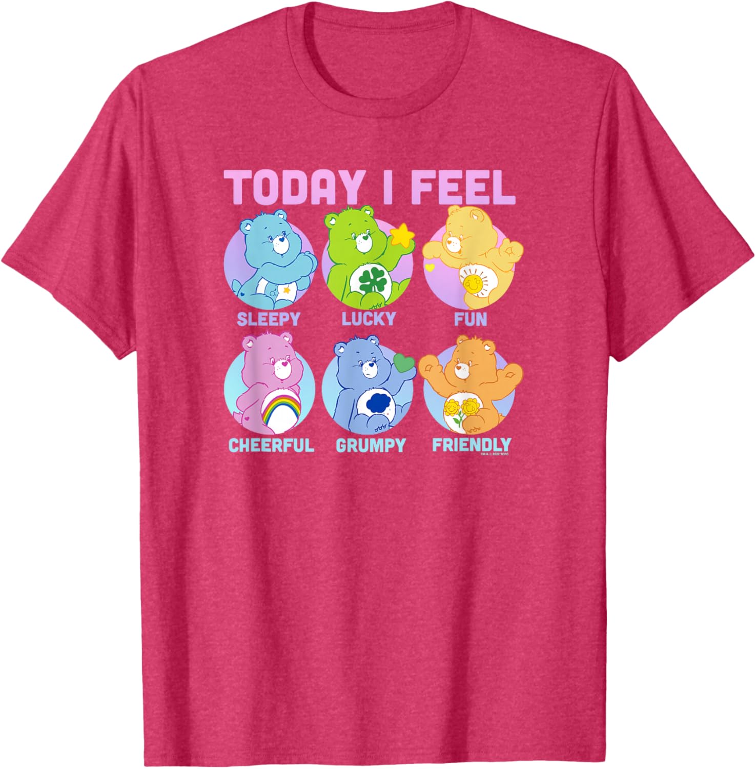 Vintage Neon Care Bears Emotions Box Ups T-Shirt for Fun Fashion - 2