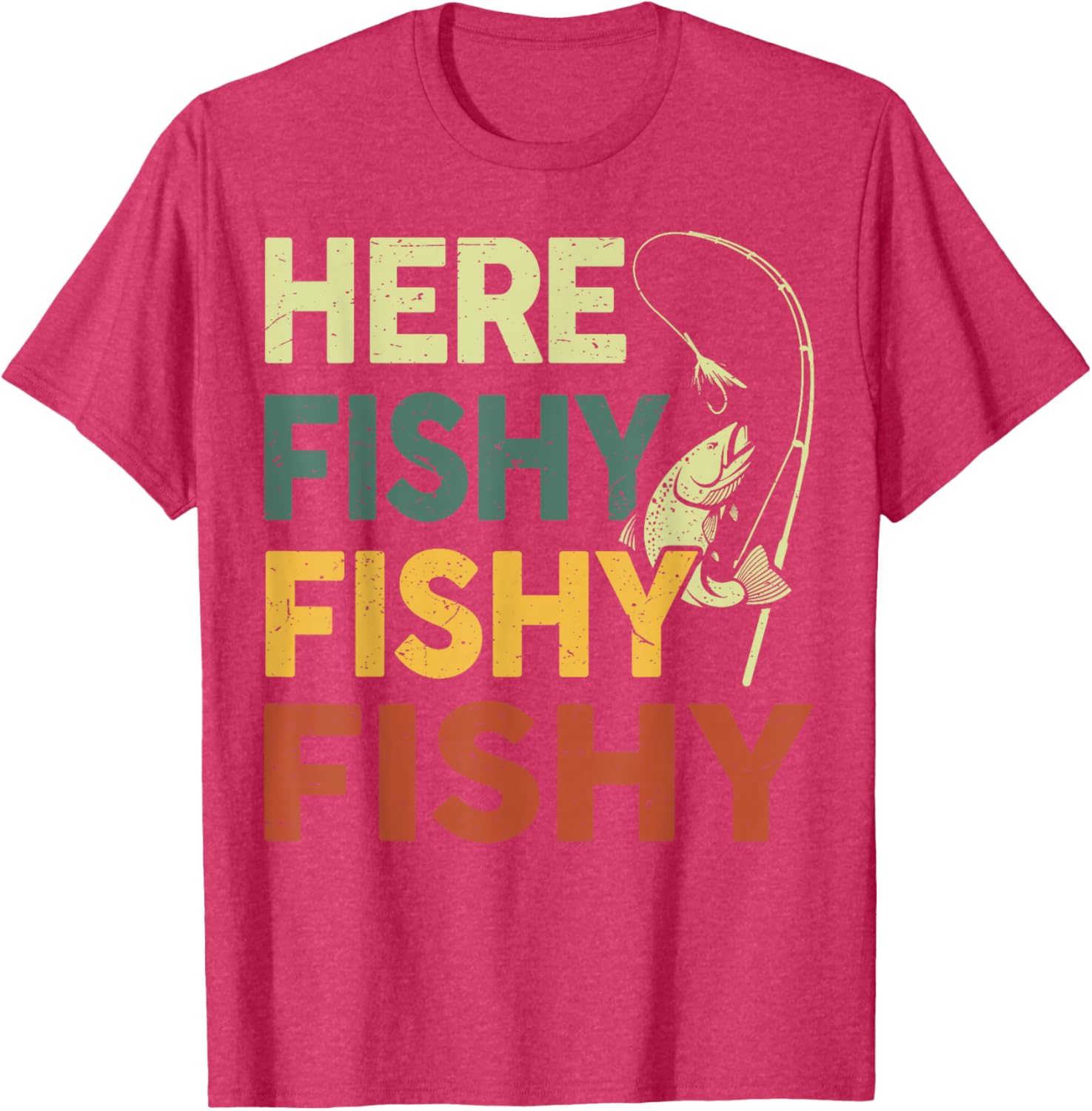 Funny Fishing Shirt for Dad - Men Here Fishy Graphic Tee for Bass Lovers - 16