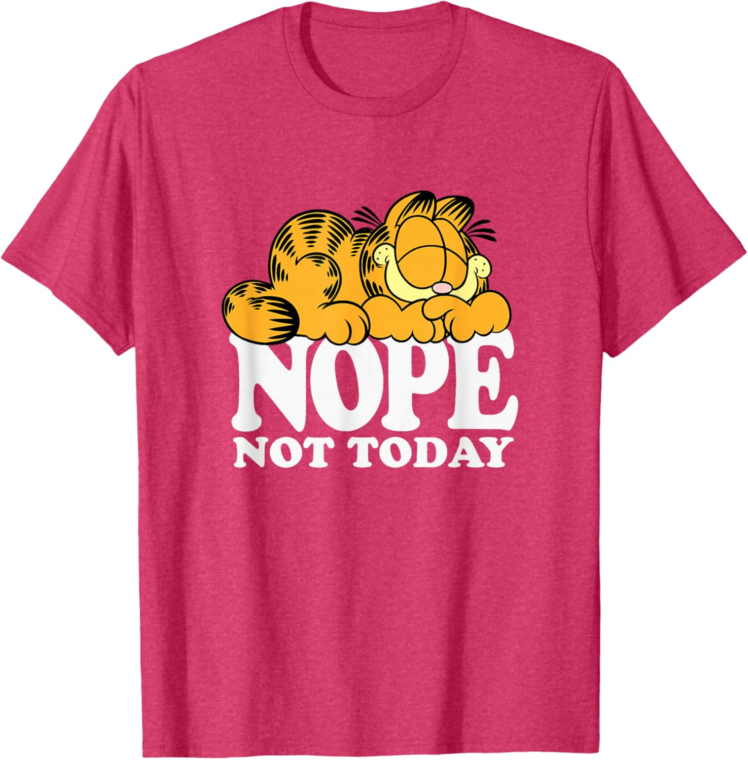 Garfield Nope Not Today Lazy Cat T-Shirt for Adults and Kids - Black - 1