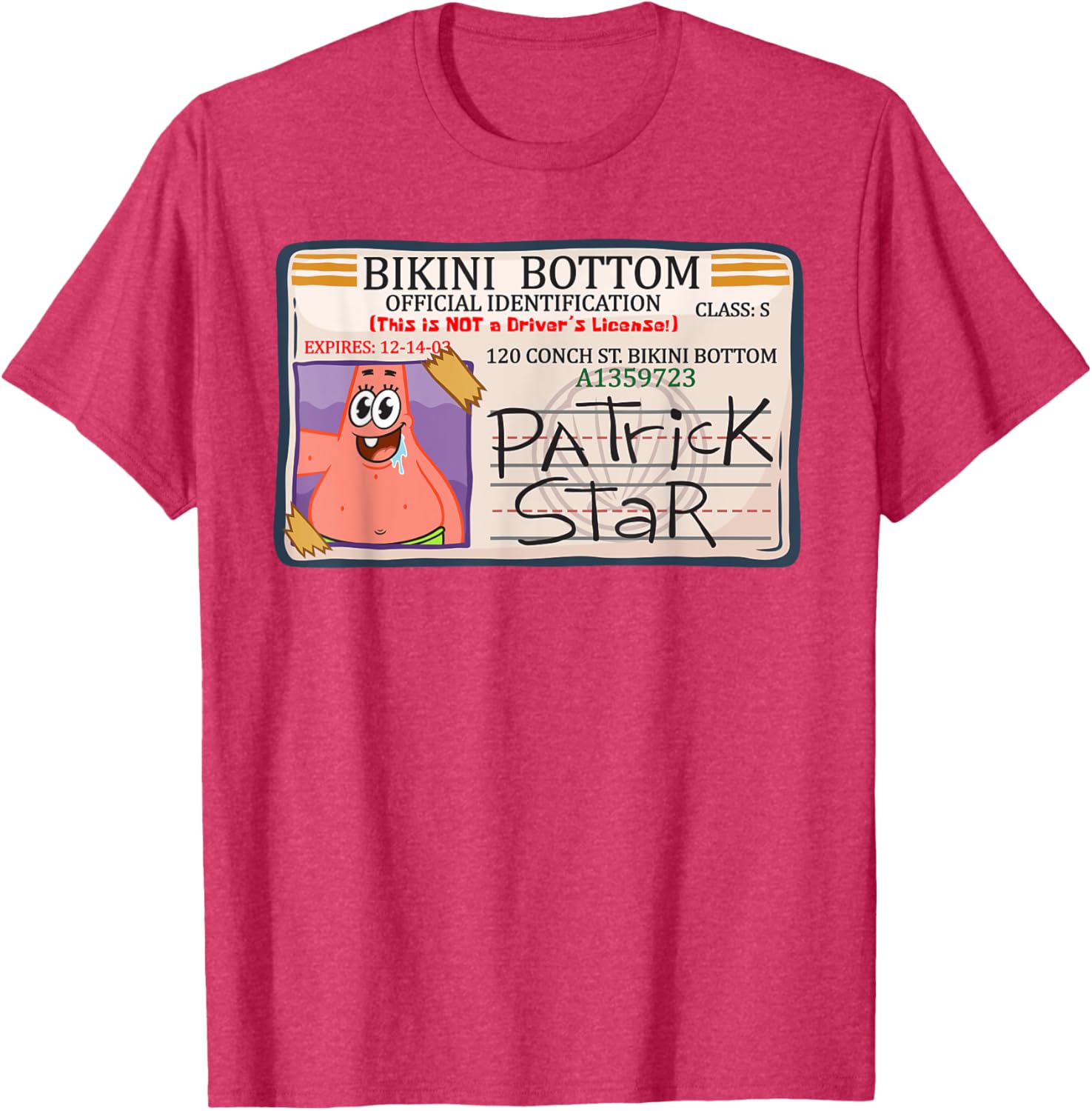 Mademark x SpongeBob Bikini Bottom Patrick Star Driving License T-Shirt - 5