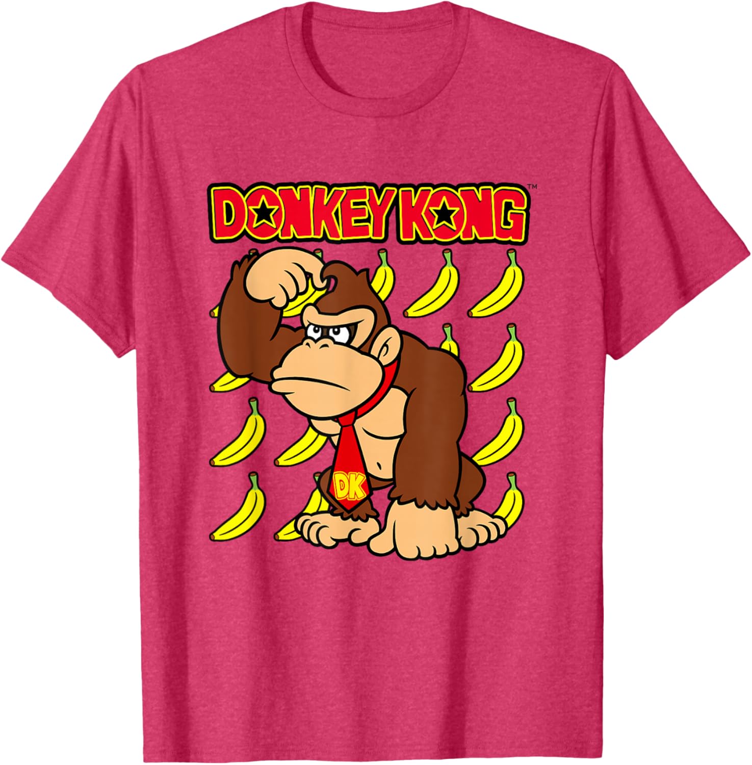 Donkey Kong Ape Thoughts Banana Background Graphic T-Shirt for Fans - 20