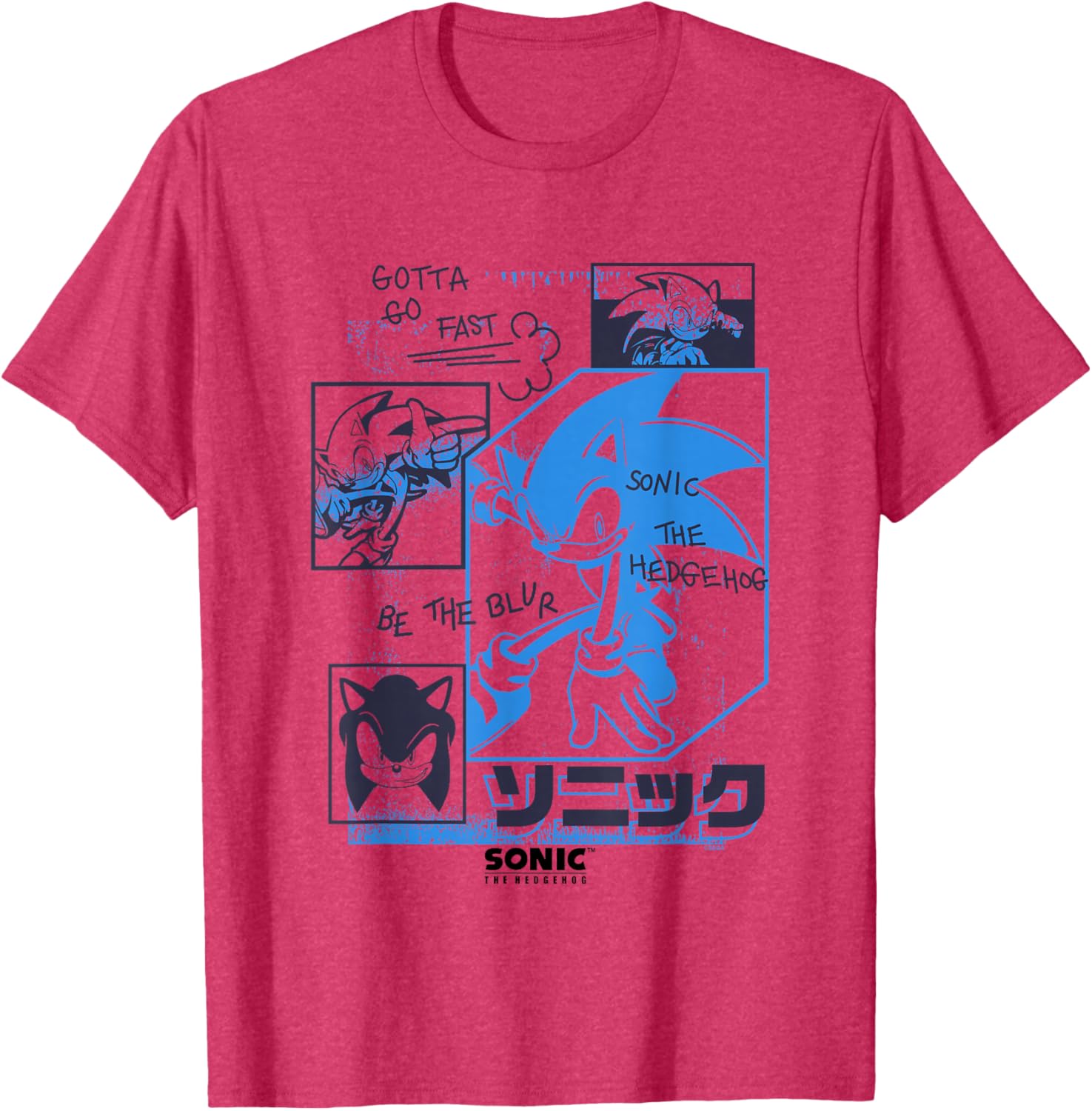 Sonic The Hedgehog Gotta Go Fast Vintage Sketch T-Shirt for Fans - 6