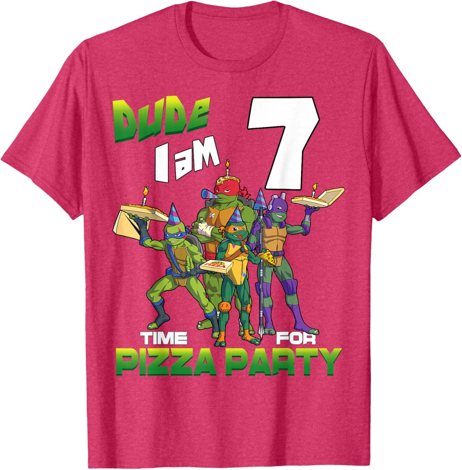 Mademark Teenage Mutant Ninja Turtles Pizza Party T-Shirt for 7 Year Olds - 9