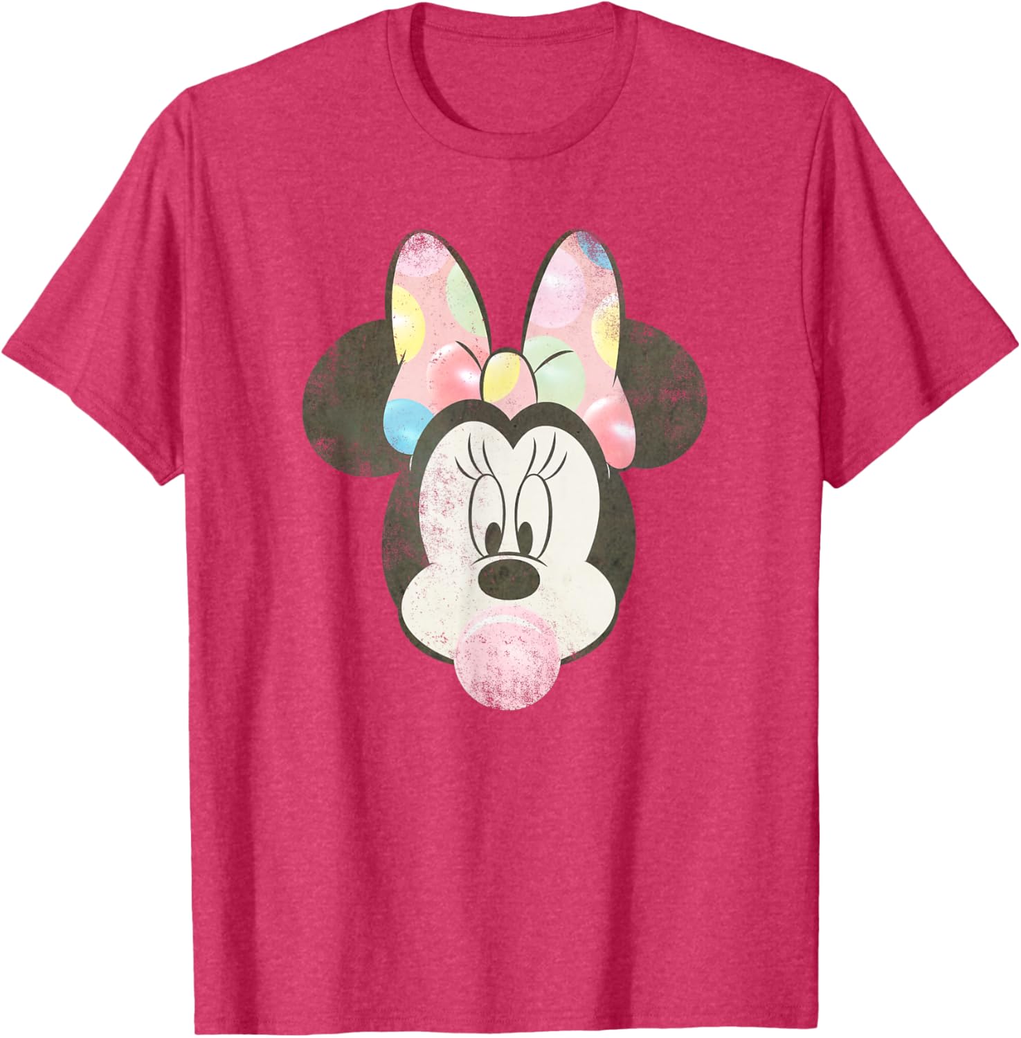 Disney Minnie Mouse Retro Big Face Bubblegum T-Shirt for Fun Fashion - 8