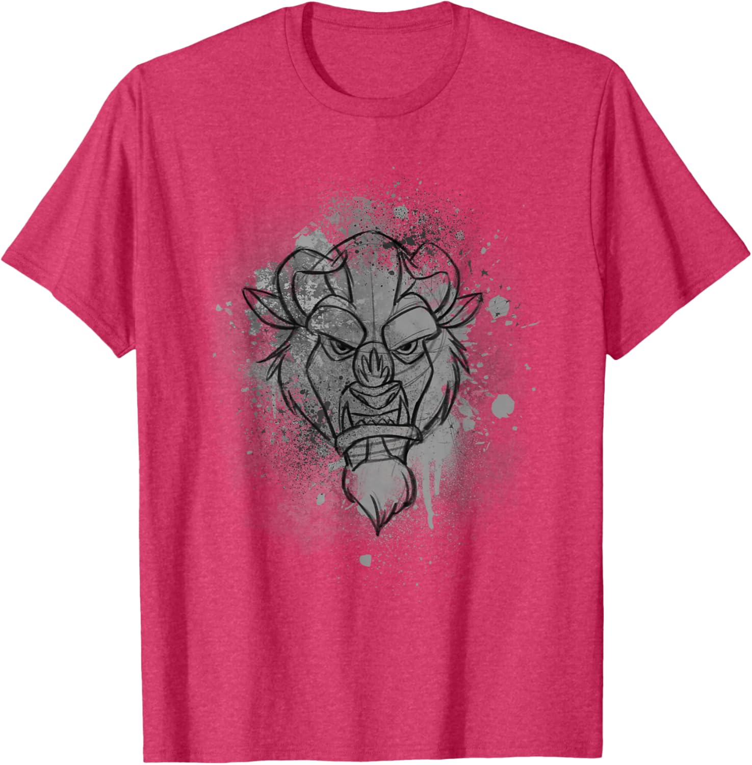 Disney Beauty and the Beast Ink Splatter Beast T-Shirt for Fans - 9