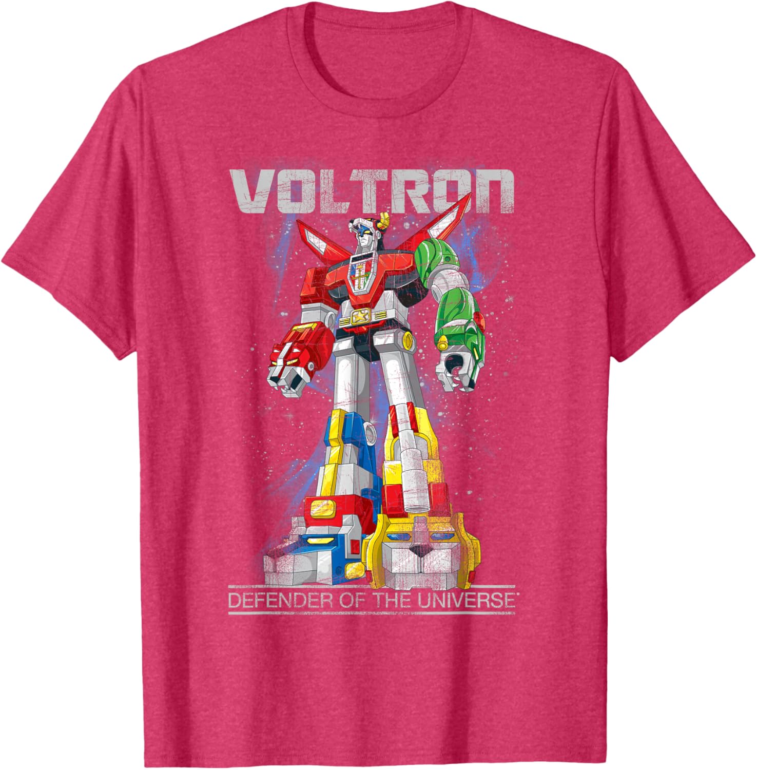 Voltron Retro Defender Distressed T-Shirt for Fans and Collectors - 5