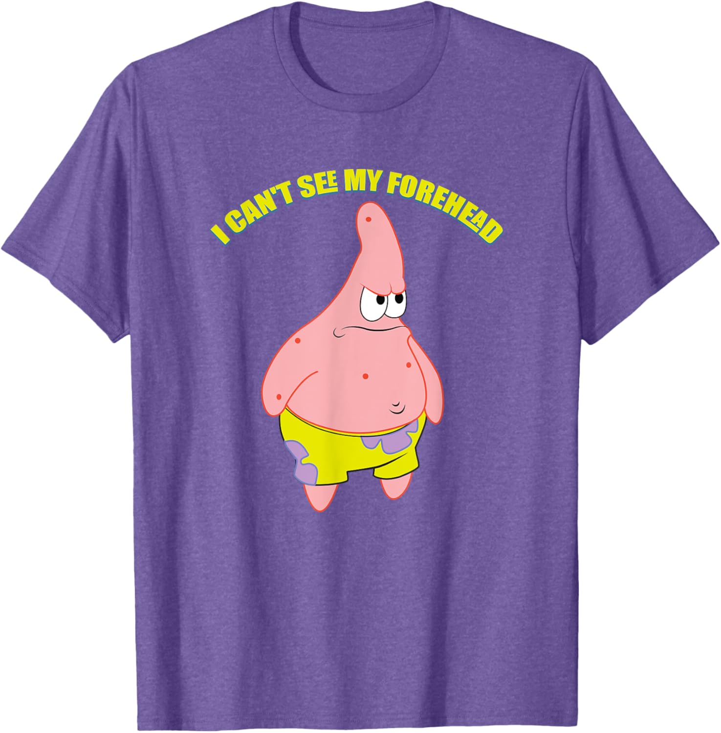 Mademark Patrick Star T-Shirt - Funny I Can't See My Forehead Design - 3