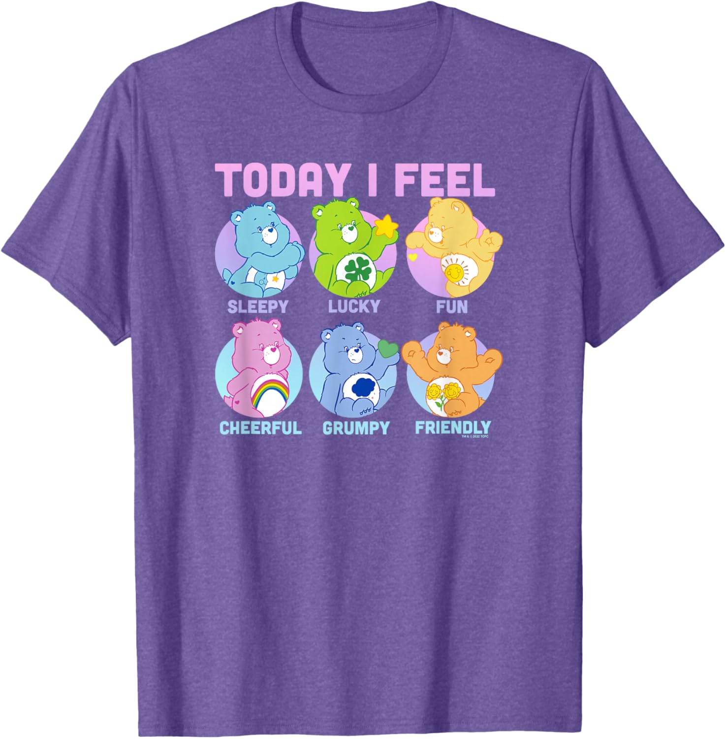 Vintage Neon Care Bears Emotions Box Ups T-Shirt for Fun Fashion - 9