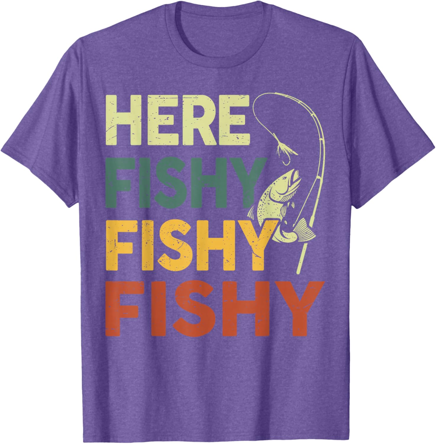 Funny Fishing Shirt for Dad - Men Here Fishy Graphic Tee for Bass Lovers - 6