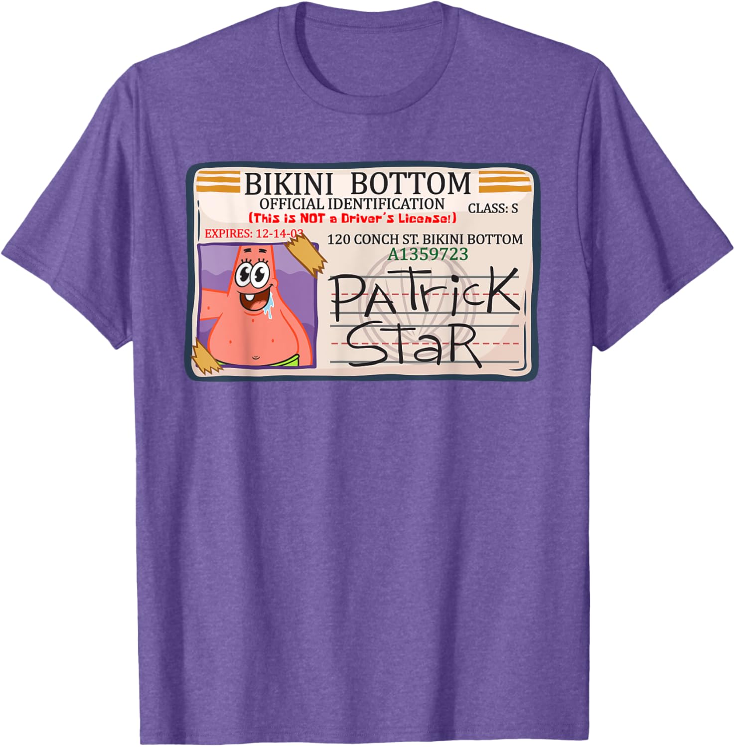 Mademark x SpongeBob Bikini Bottom Patrick Star Driving License T-Shirt - 16