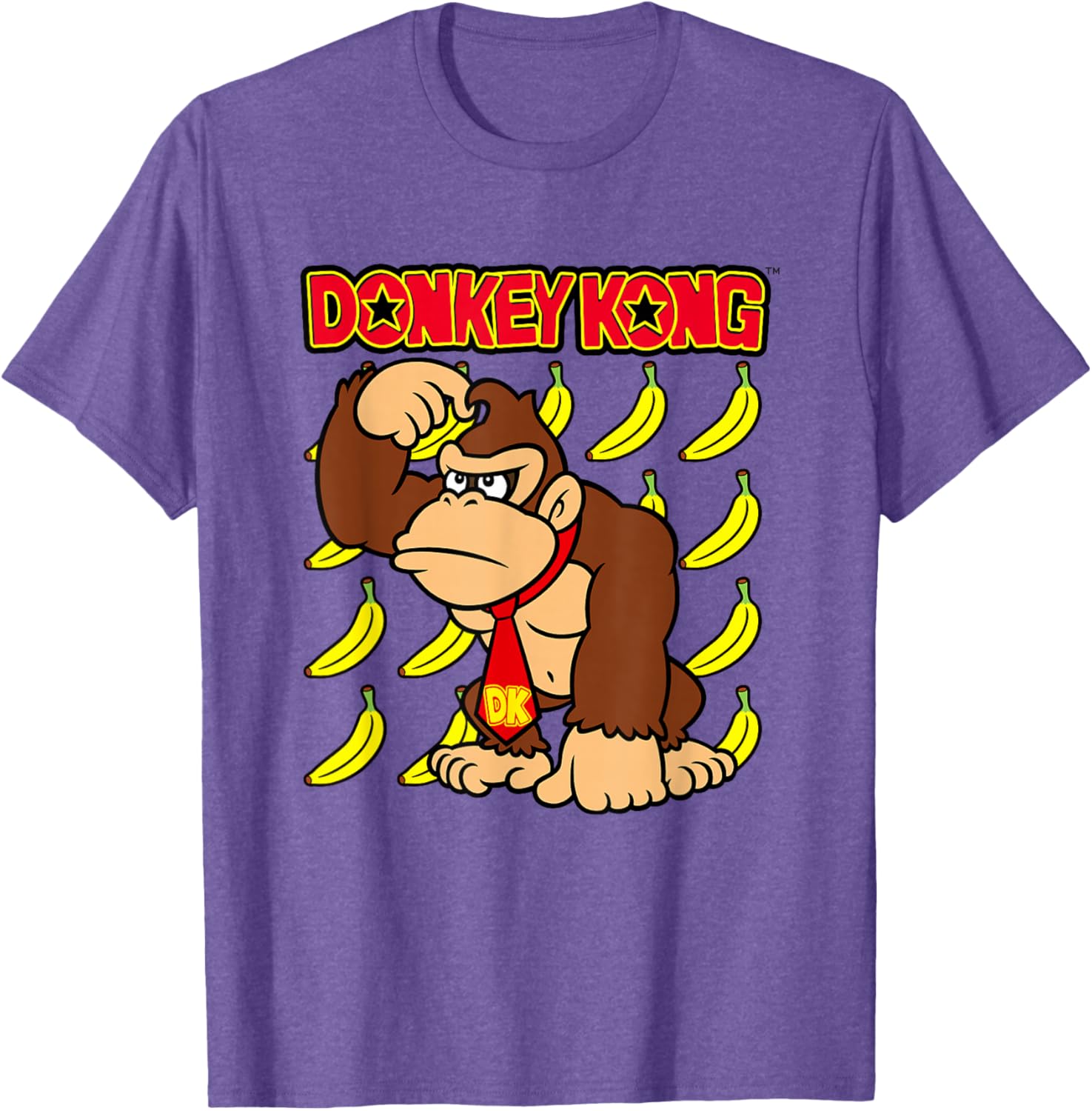Donkey Kong Ape Thoughts Banana Background Graphic T-Shirt for Fans - 24