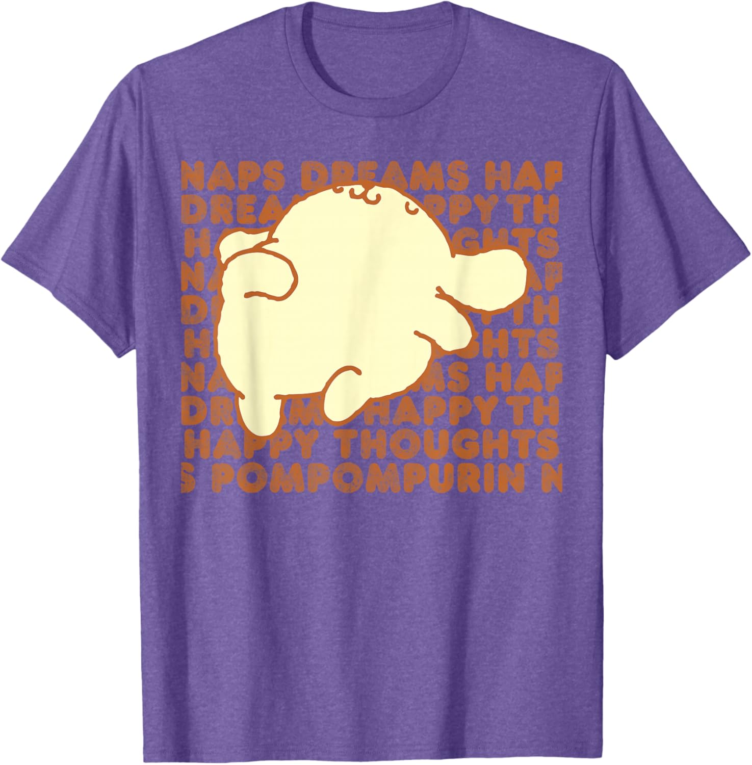 Pompompurin Happy Thoughts Nap Time T-Shirt for Cozy Relaxation - 17