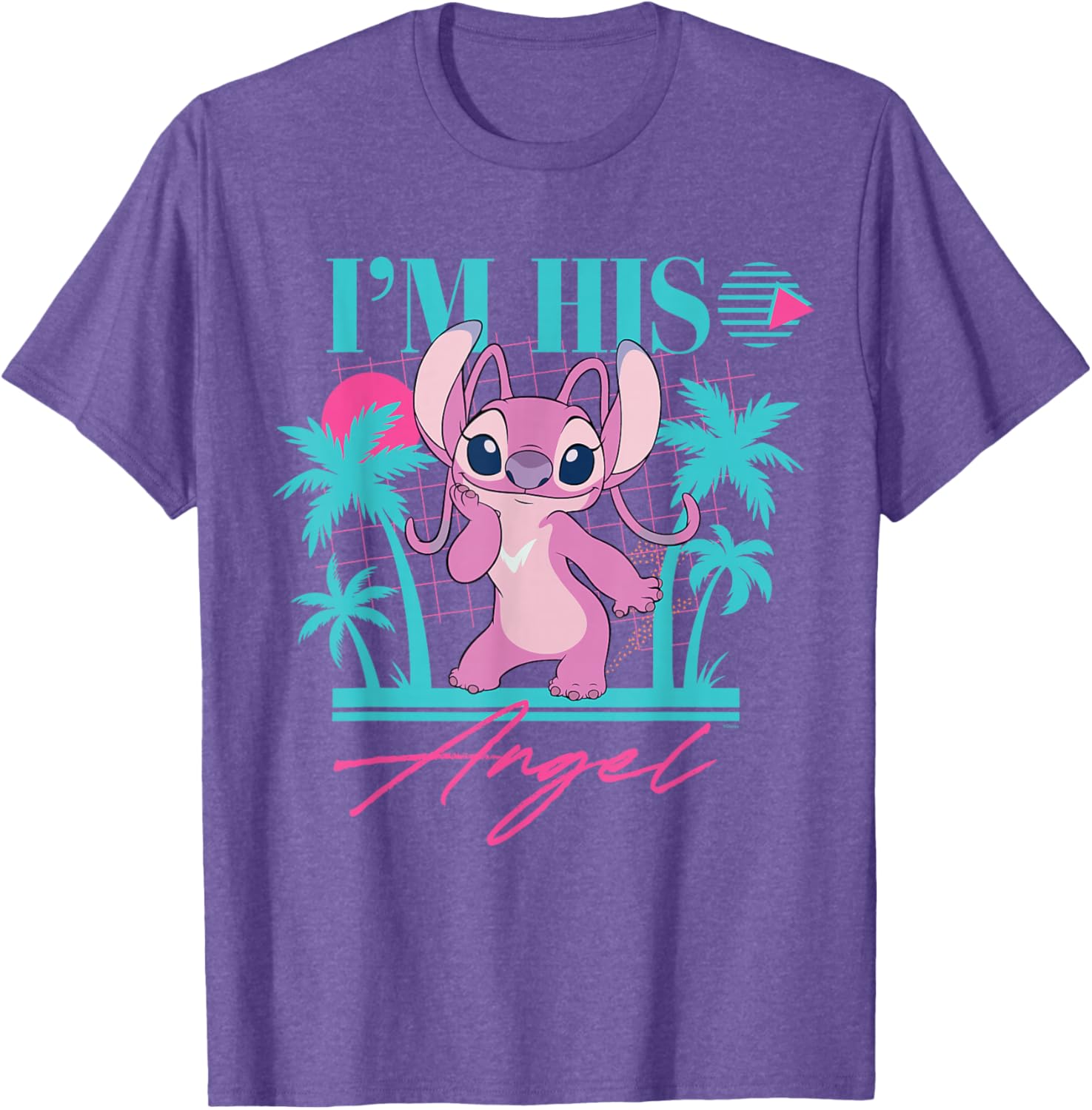 Disney Stitch Retro 90s Couples Matching I'm His Angel T-Shirt Fun Gift - 9