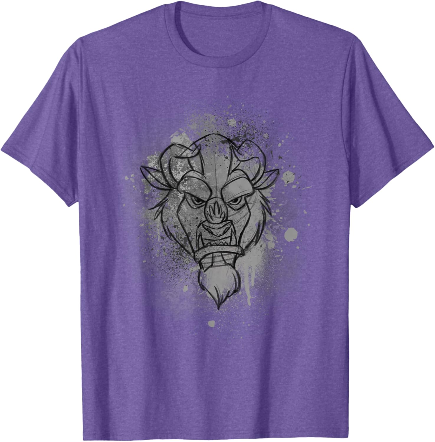 Disney Beauty and the Beast Ink Splatter Beast T-Shirt for Fans - 3