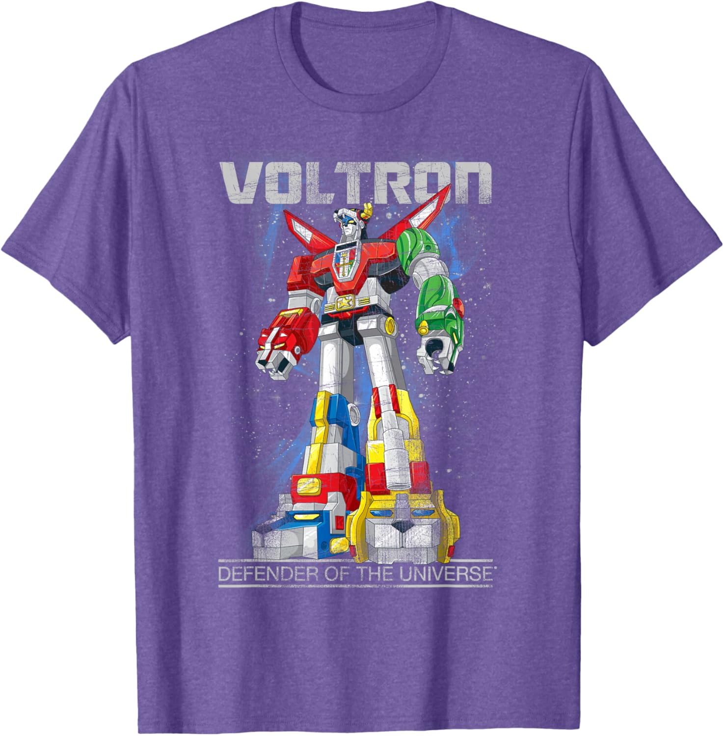Voltron Retro Defender Distressed T-Shirt for Fans and Collectors - 10