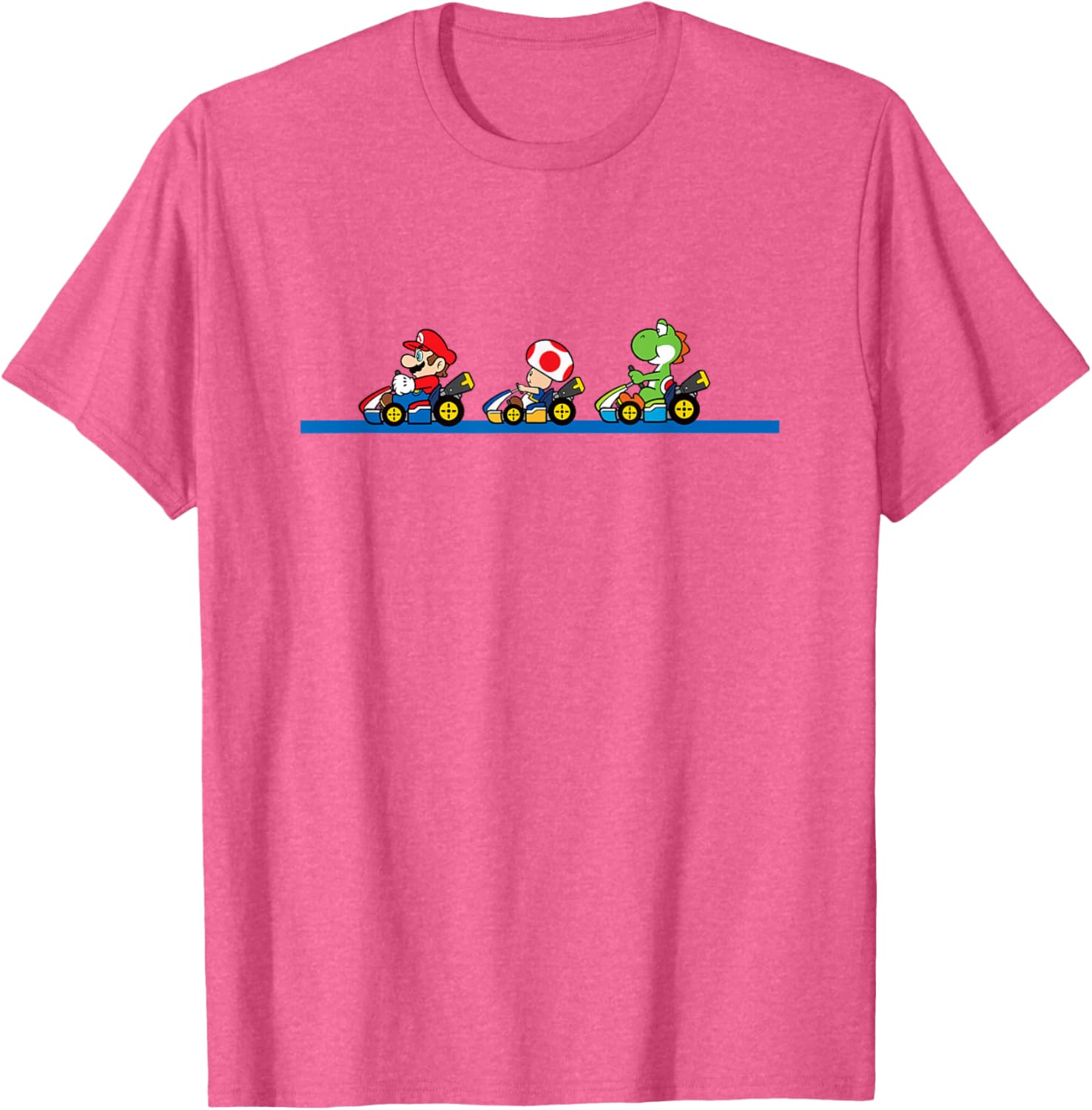 Vintage Mario Kart T-Shirt featuring Yoshi, Toad, and Mario Racing Fun - 4