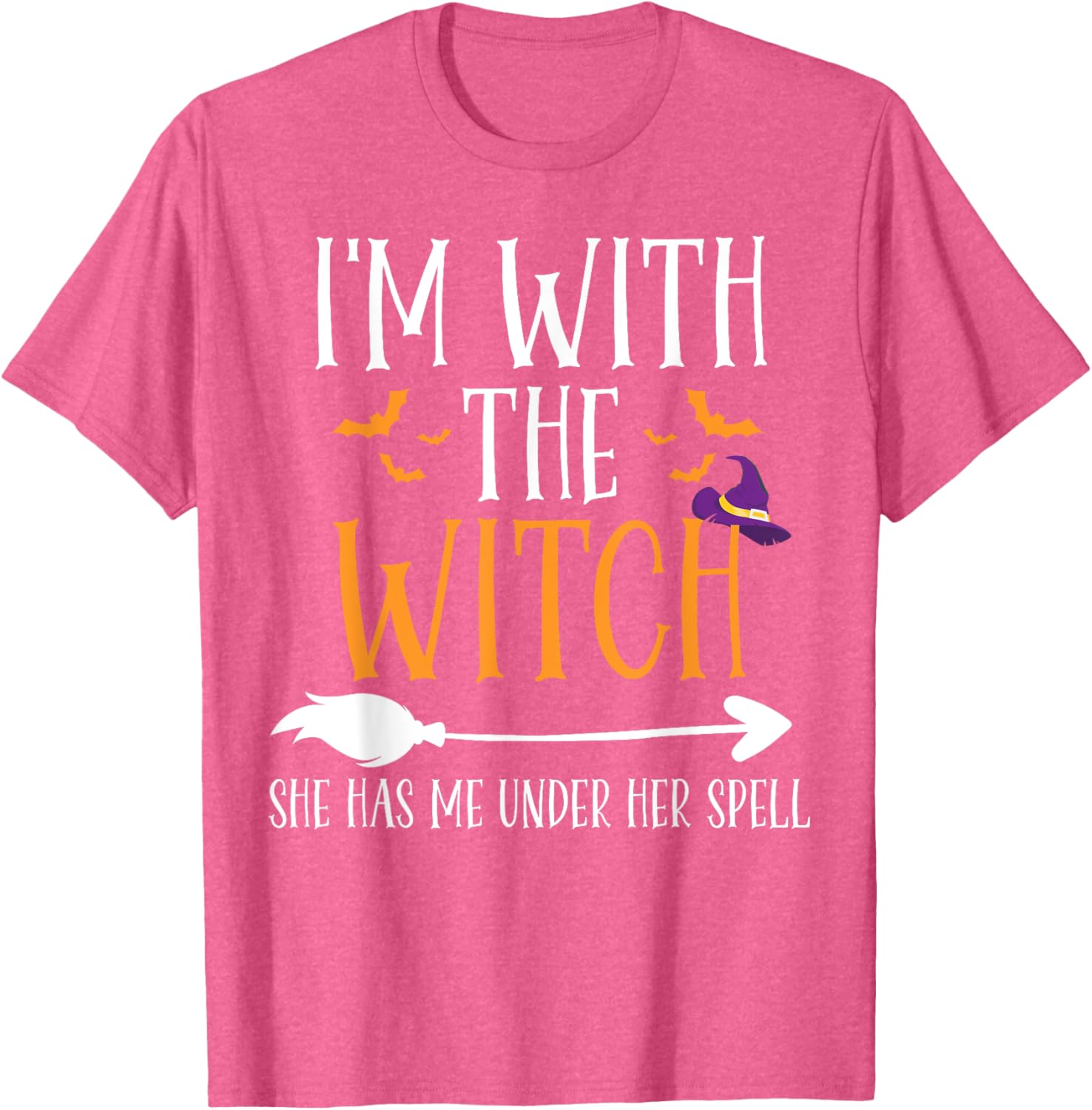 Funny I'm With The Witch Halloween Couples Costume T-Shirt for Fun Lovers - 2