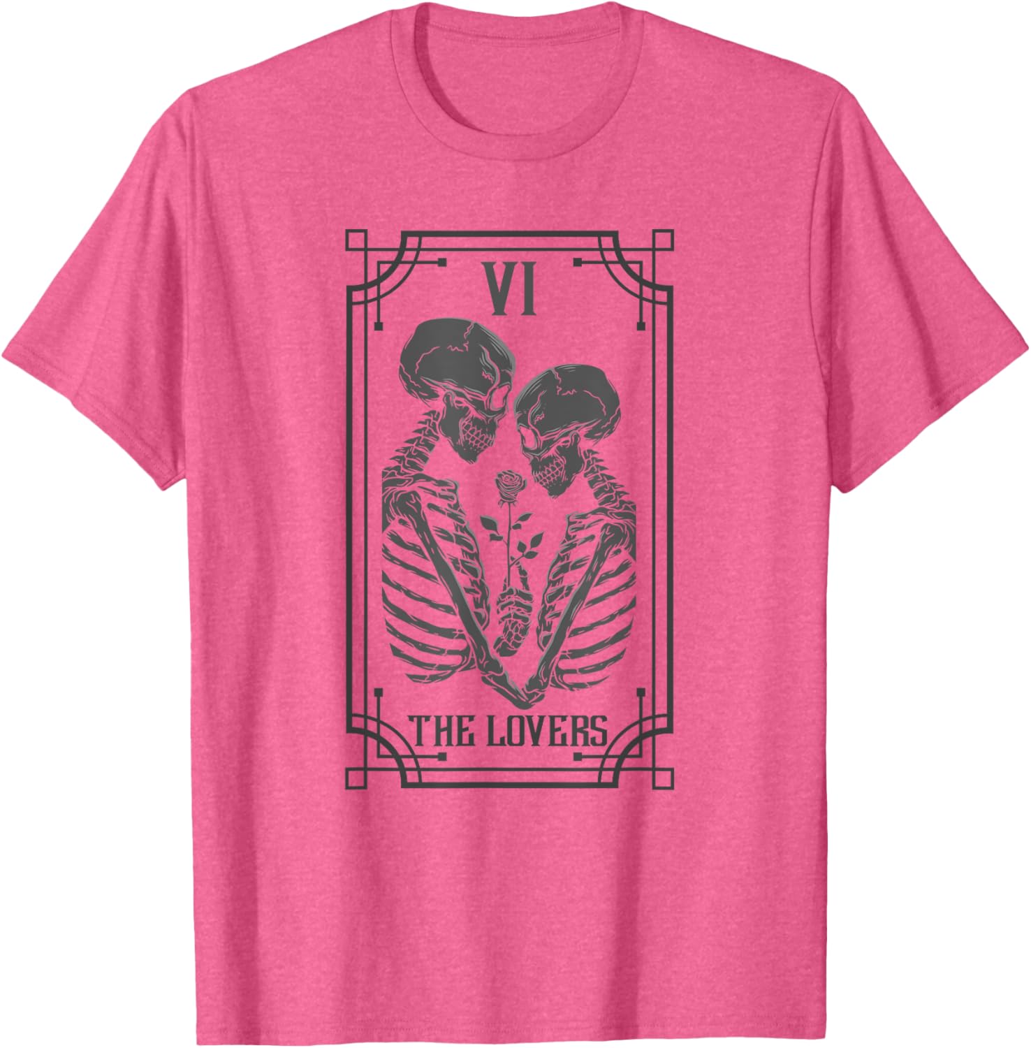 Gothic Lovers Tarot Skeleton T-Shirt for Halloween Witches and Fans - 1
