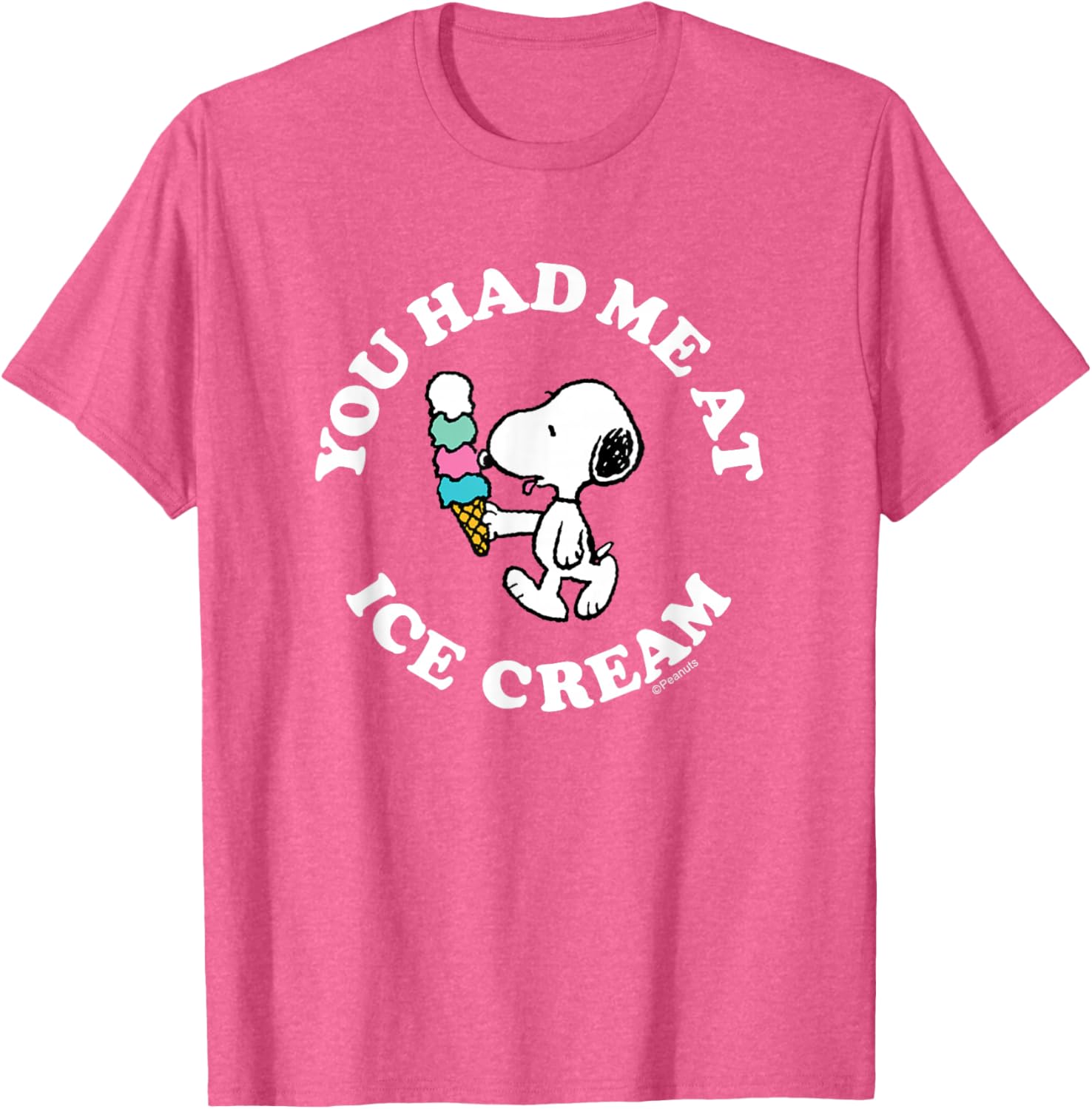 Snoopy You Had Me At Ice Cream T-Shirt for Peanuts Fans - 5
