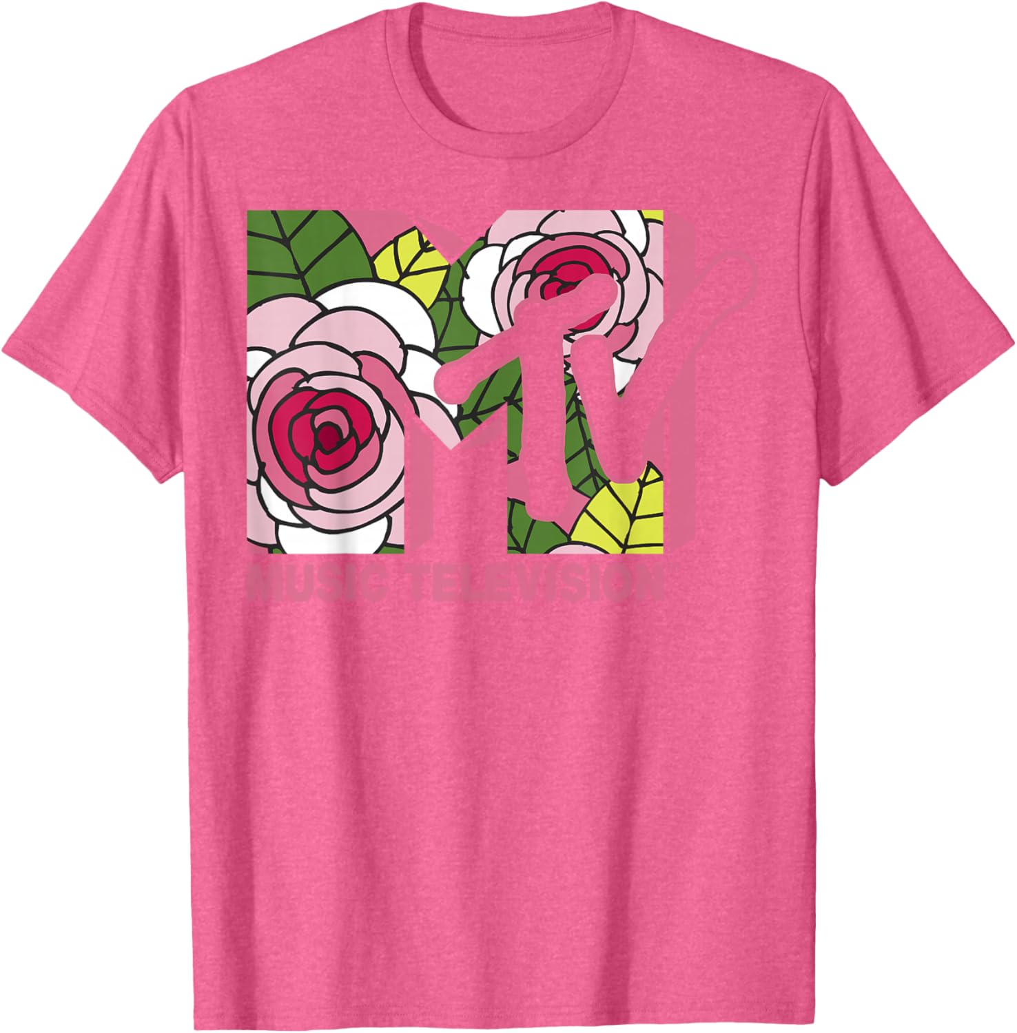 MTV Floral Roses Music Television Logo T-Shirt for Trendy Style - 11