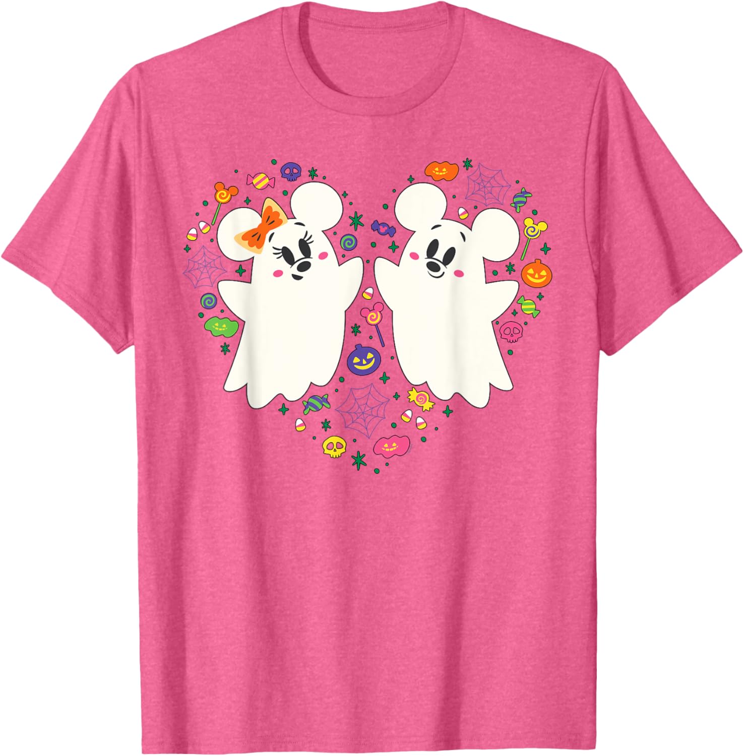 Disney Mickey and Minnie Ghosts Halloween Heart T-Shirt for Kids - 1