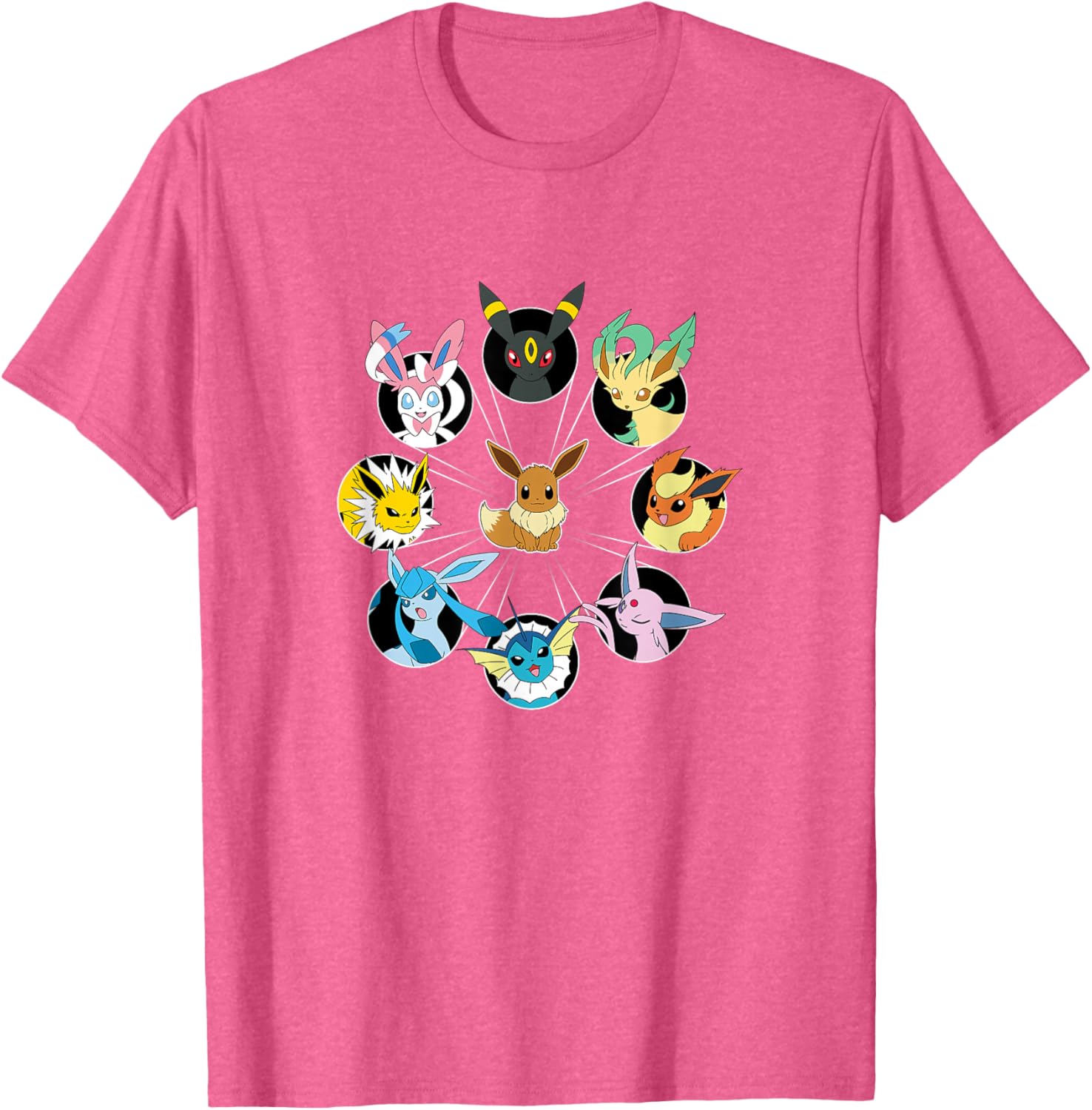 Eevee Evolution Circle T-Shirt for Pokémon Fans - Stylish Casual Wear - 11