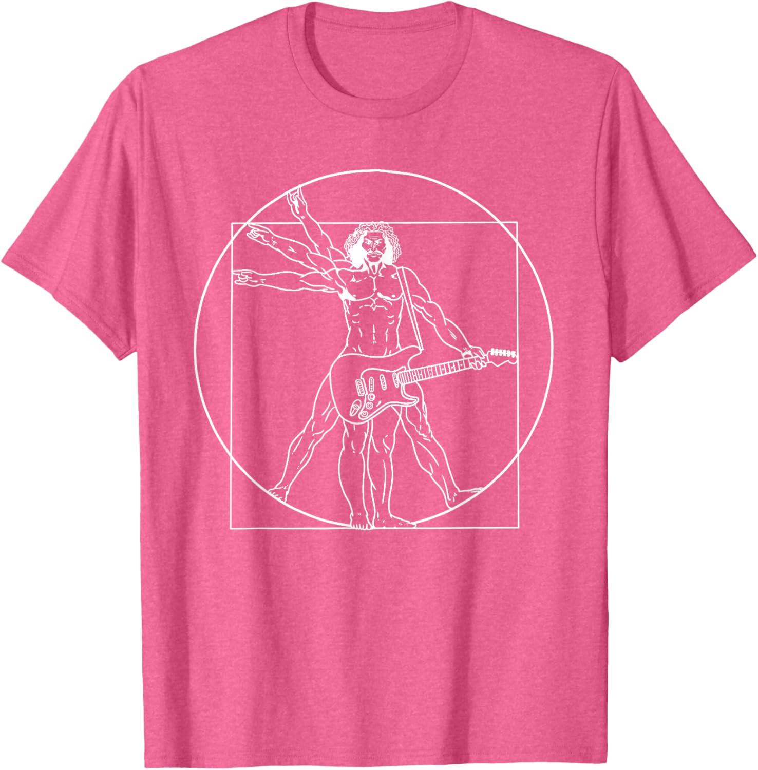 Guitar Da Vinci Vitruvian Man Musician T-Shirt for Guitar Lovers - 16