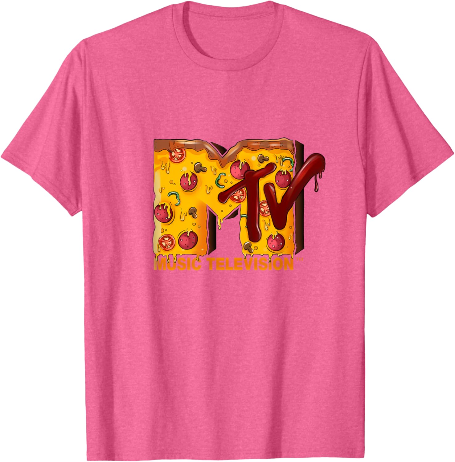 Mademark x MTV Pizza Lover T-Shirt Original MTV Logo Fun Design - 8