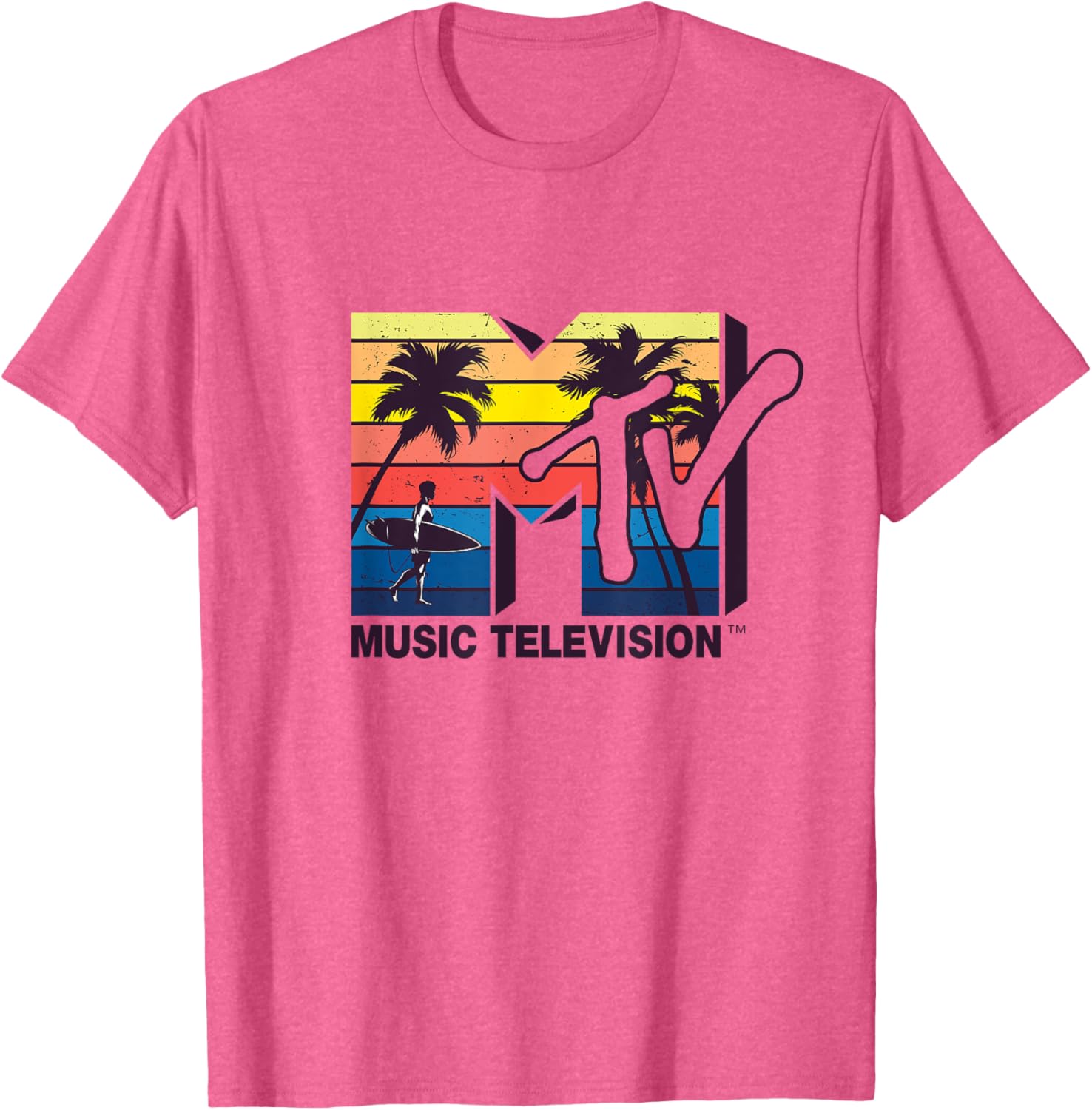 Mademark x MTV Vintage Surfer Palm T-Shirt for Retro Style Lovers - 7