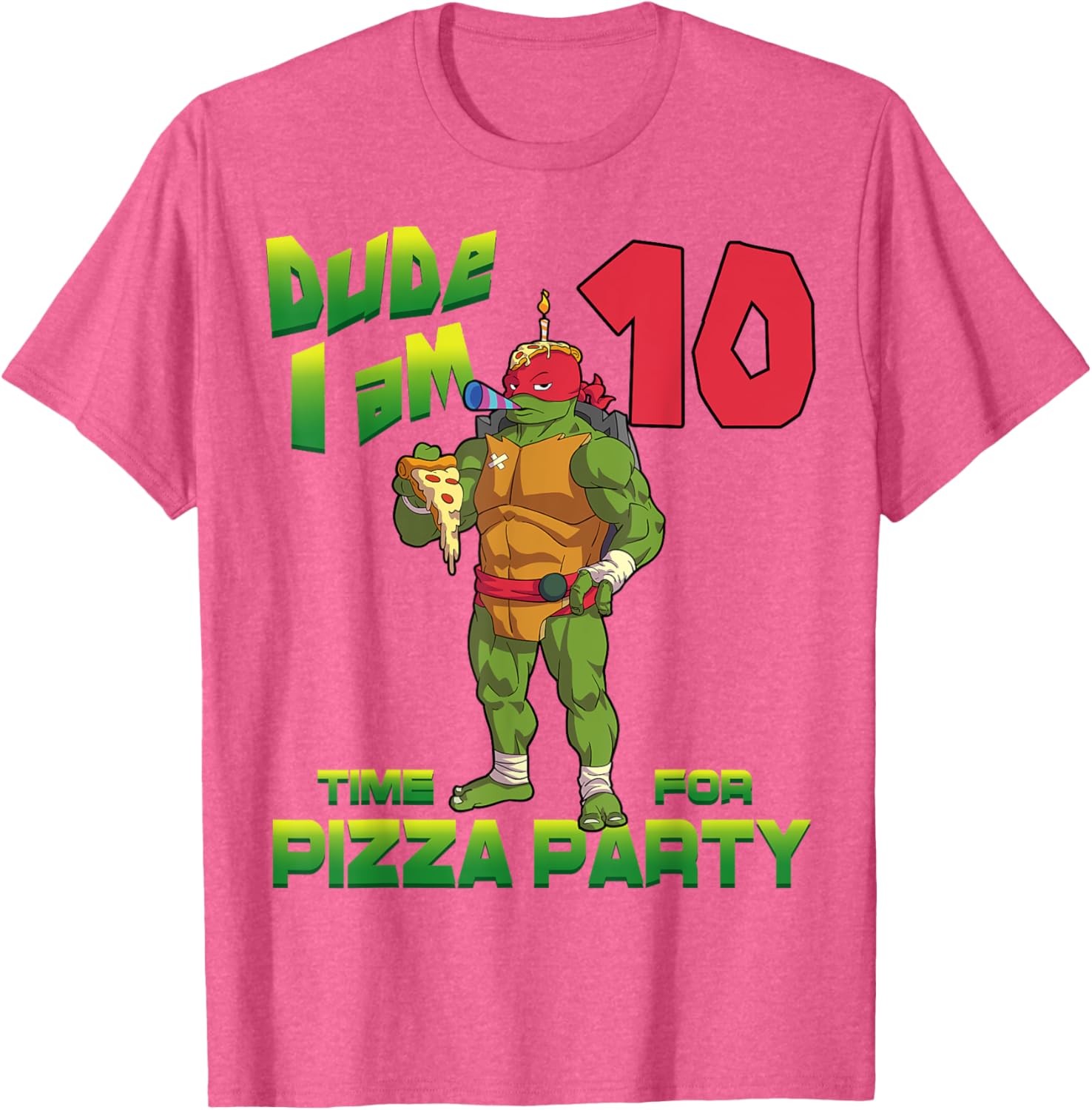 Mademark Teenage Mutant Ninja Turtles Raphael Pizza Birthday T-Shirt - 14