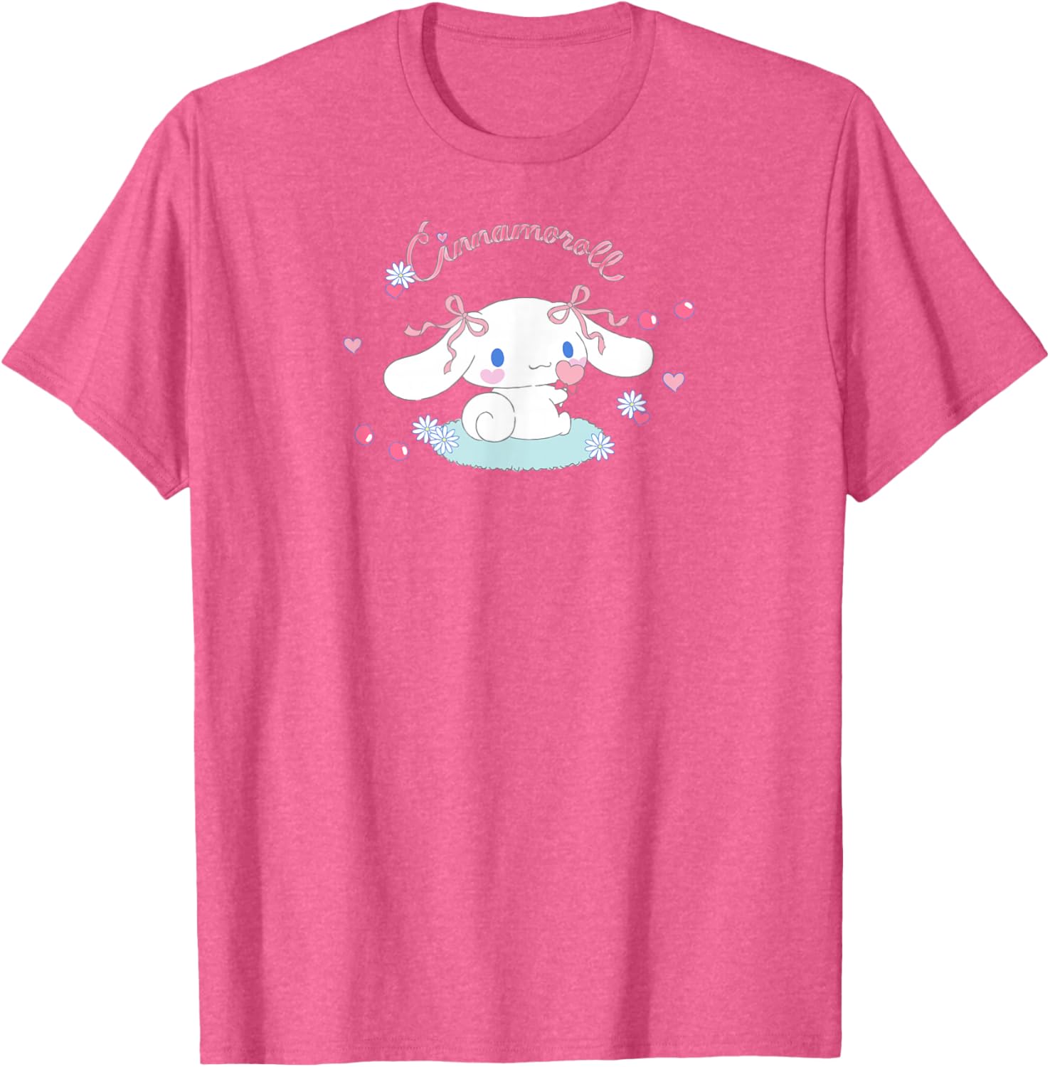 Cute SANRIO Cinnamoroll Cherry Love T-Shirt for All Seasons - White Small - 8