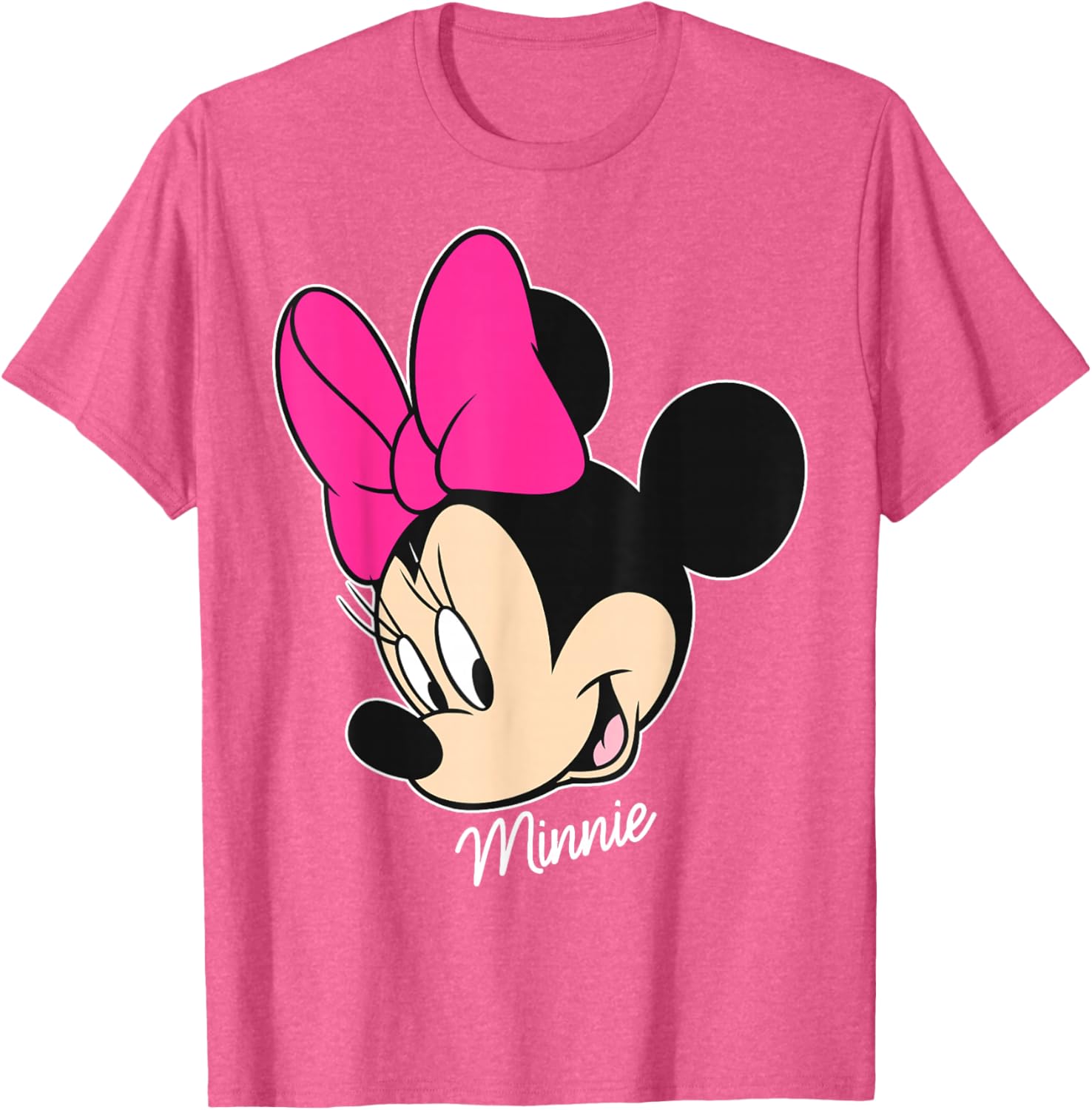 Disney Mickey and Friends Minnie Mouse Big Face T-Shirt Black Small - 9
