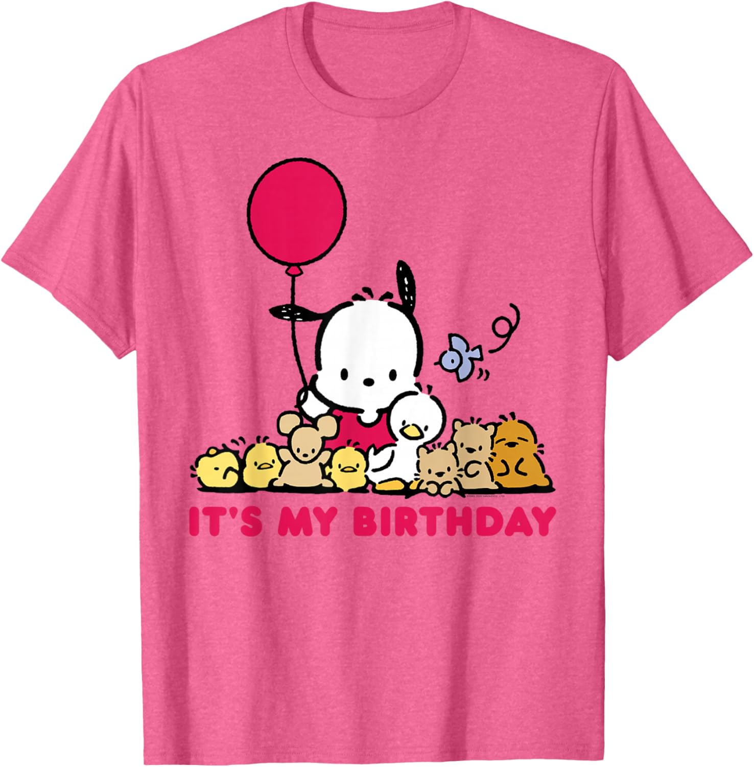 Pochacco Birthday T-Shirt for Adults, Grey Short Sleeve Classic Fit - 13