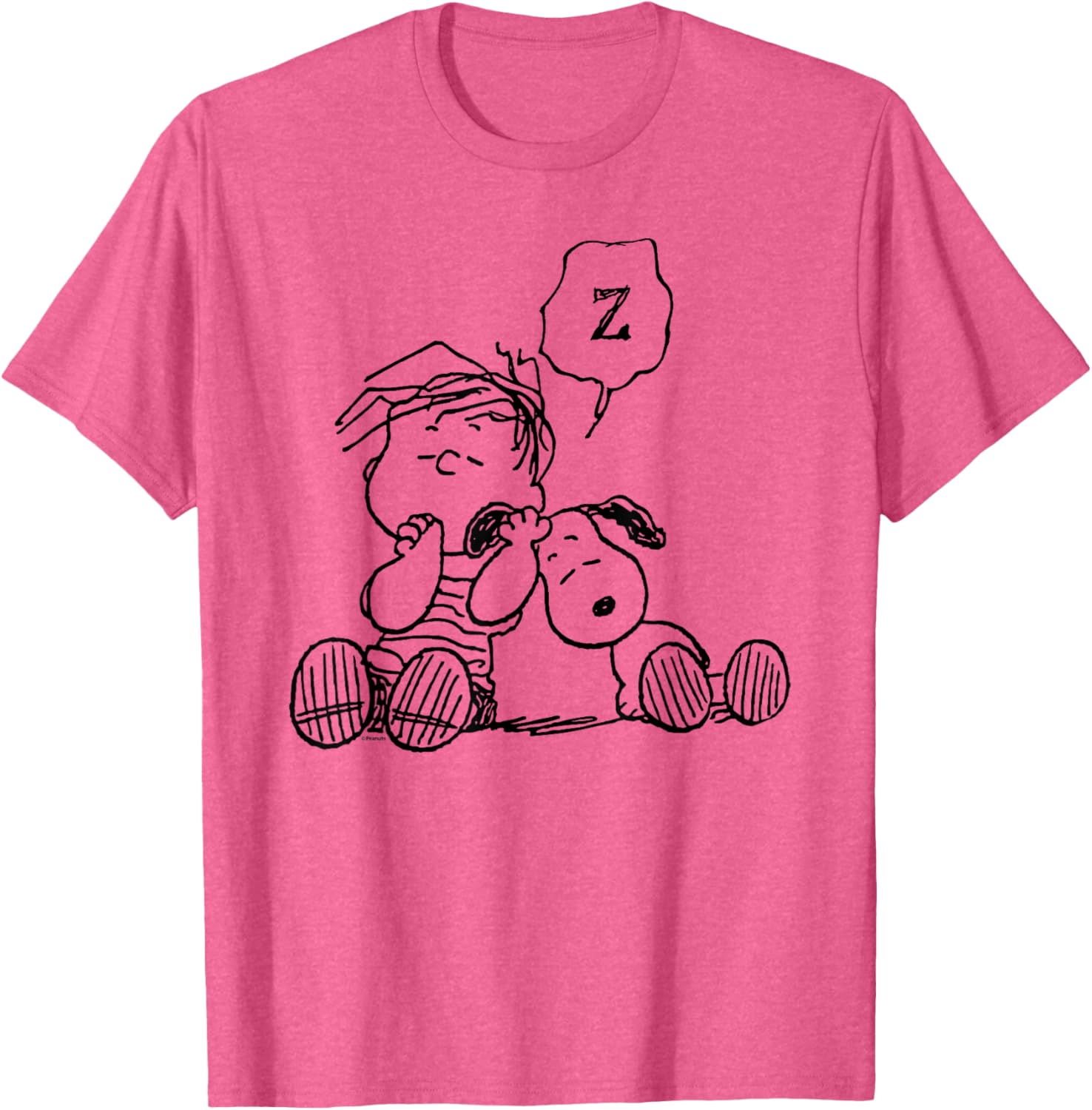Adorable Peanuts Linus Snoopy Snooze T-Shirt for Fans of Cartoon Classics - 2